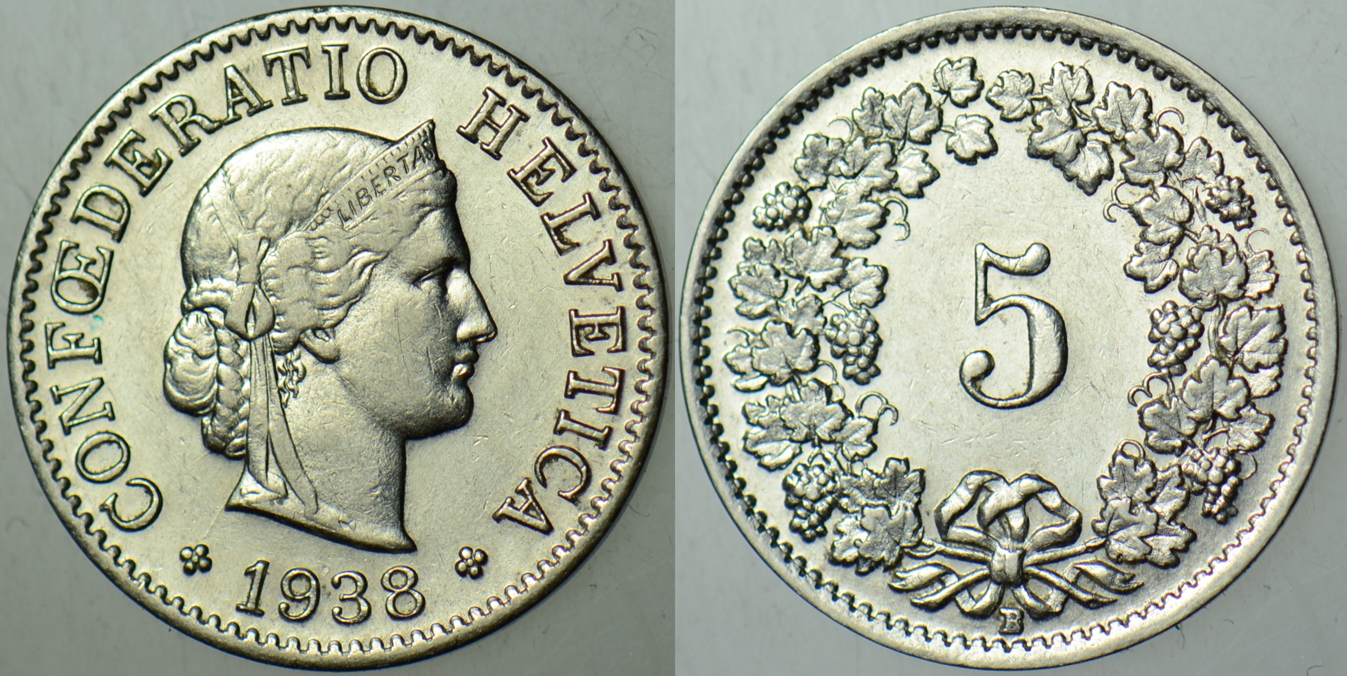 İSVİÇRE 5 RAPPEN 1938 ÇİLALTI(-)
