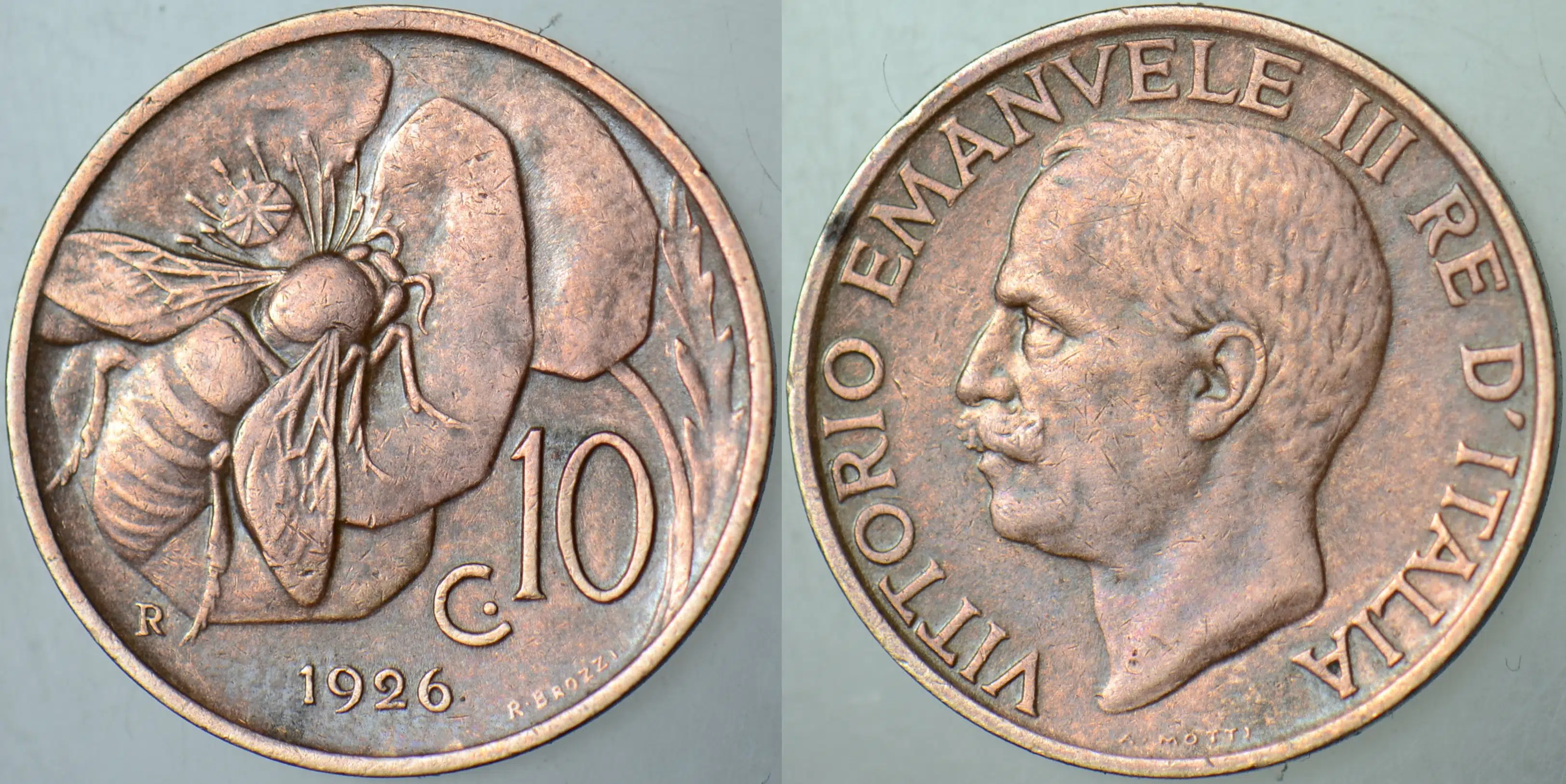 İTALYA 10 CENTESİMİ 1926 KRAL III. VİTTORİO EMANUELE DÖNEMİ.