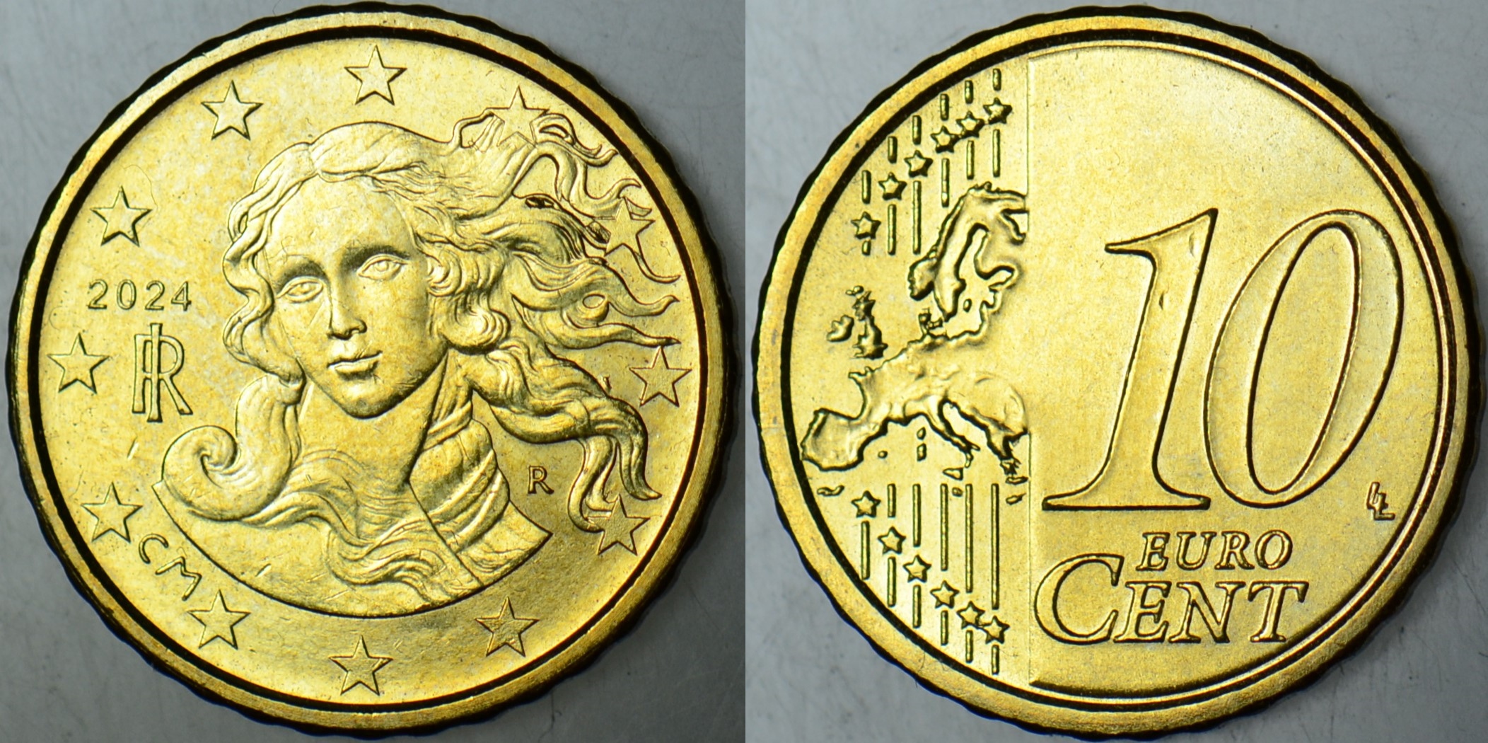 İTALYA 10 EURO CENT 2024 BOTİCELLİ-VENÜS TEMALI. ÇİL KONDİSYON.