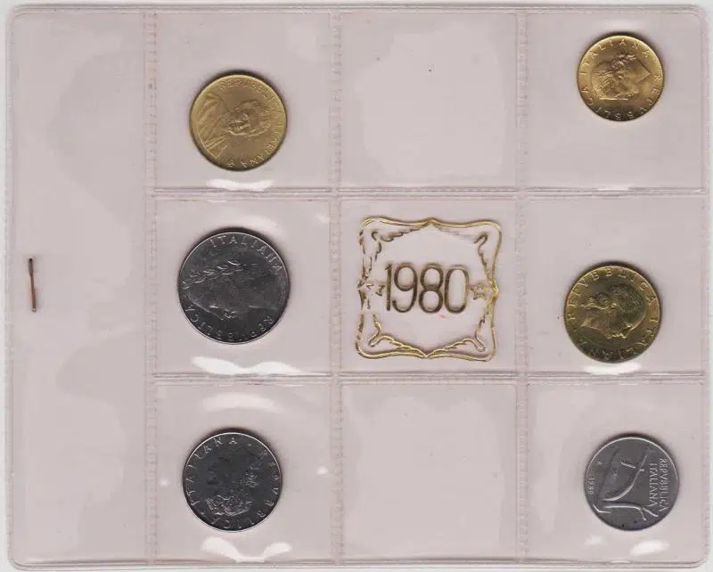 İTALYA 1980 RESMİ DARPHANE SETİ 6 ÇEŞİT ÖZEL KİTİNDE VE TANITIM KARTIYLA. HEPSİ ÇİL KONDİSYON.