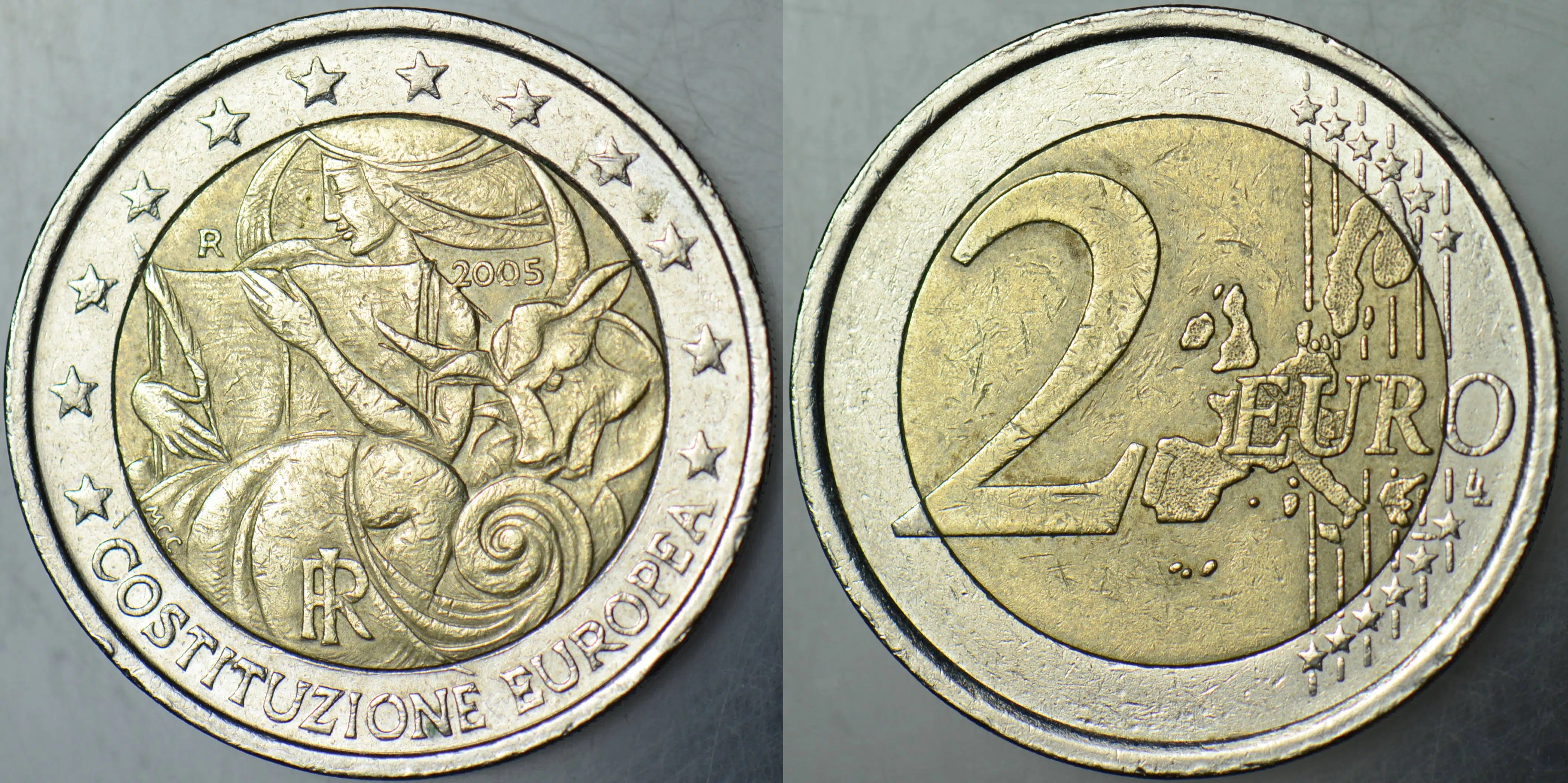 İTALYA 2 EURO 2005 HATIRA-AVRUPA BİRLİĞİ ANAYASASININ 1. YILI.