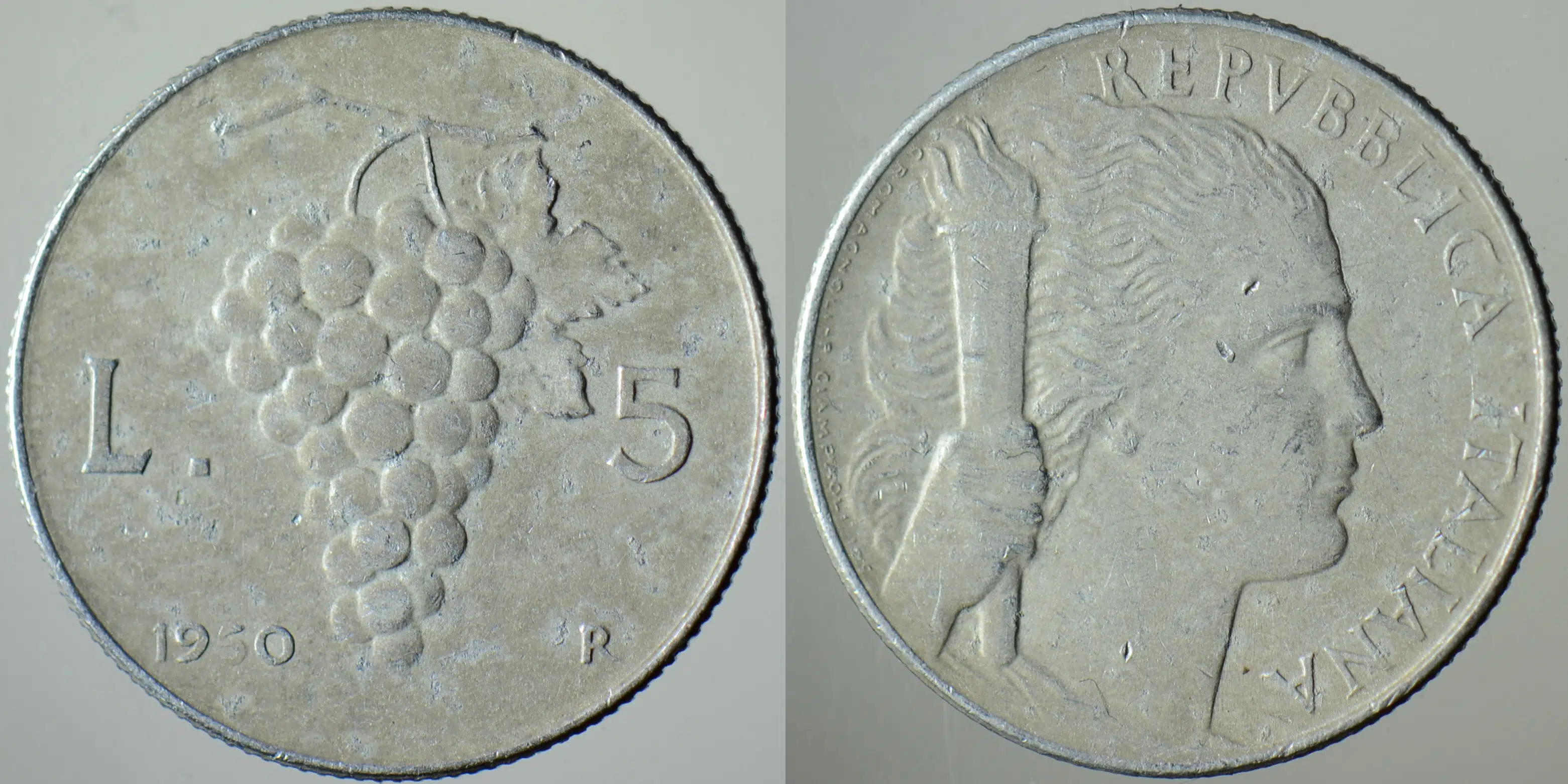 İTALYA 5 LİRET 1950.