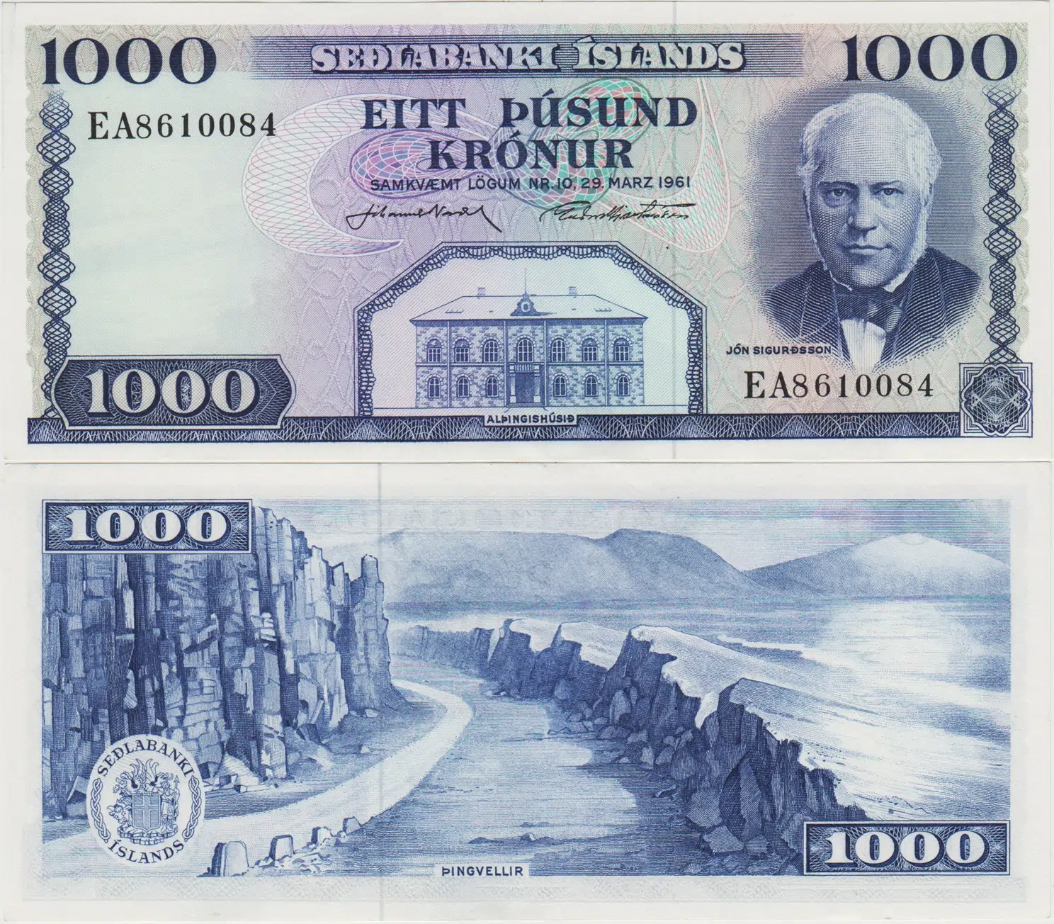 İZLANDA 1000 KRON 1961 ÇİL(-)