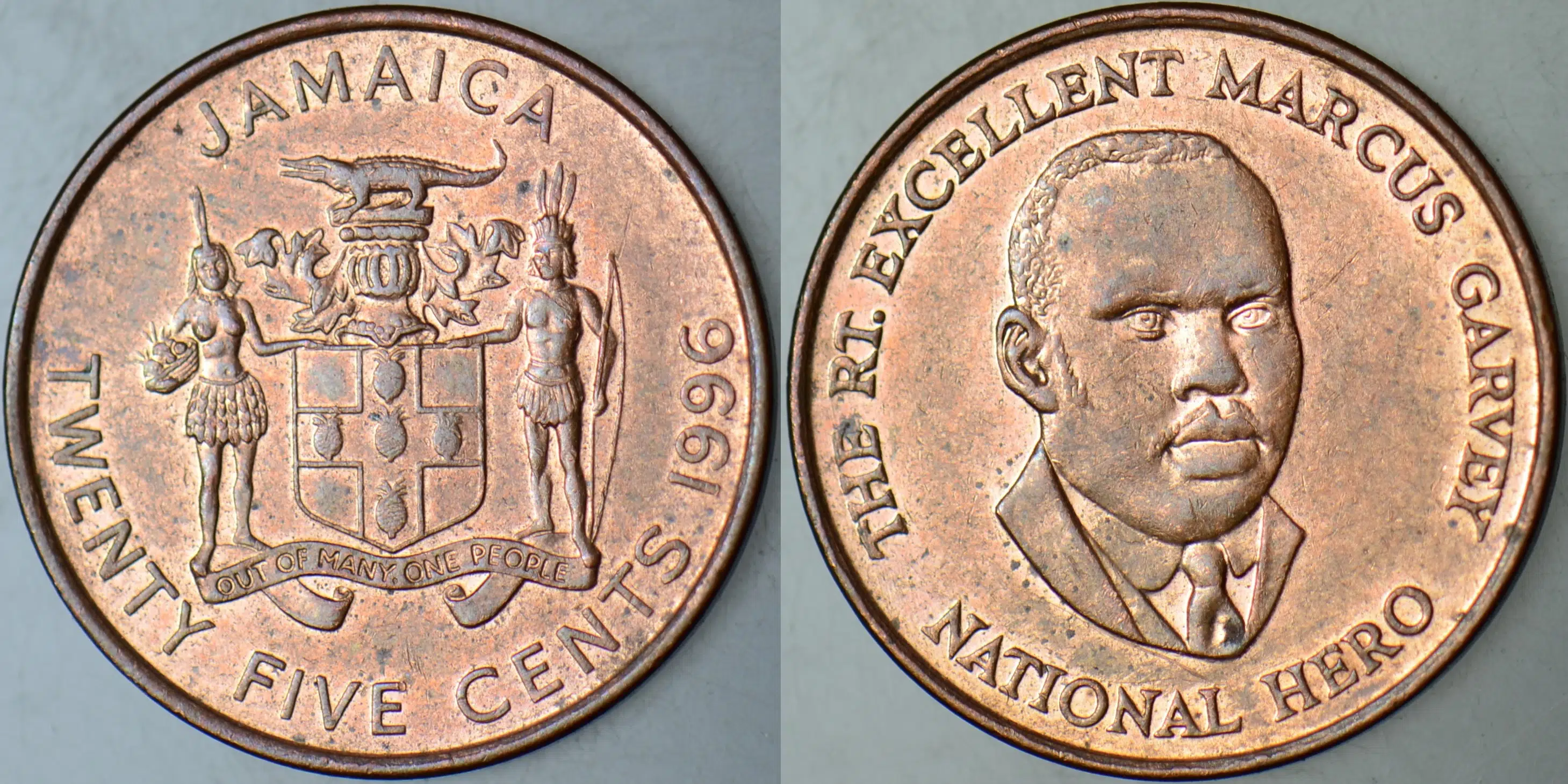 JAMAİKA 25 CENT 1996.