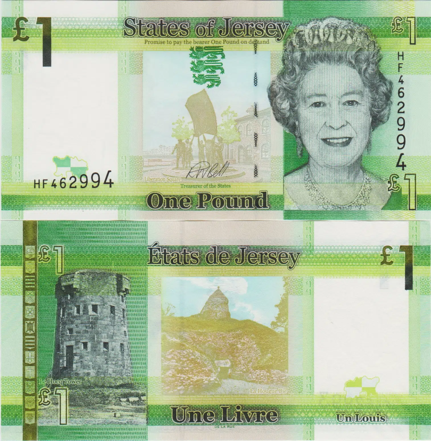 JERSEY 1 POUND 2010-18 KRALİÇE II. ELİZABETH. ÇİL.