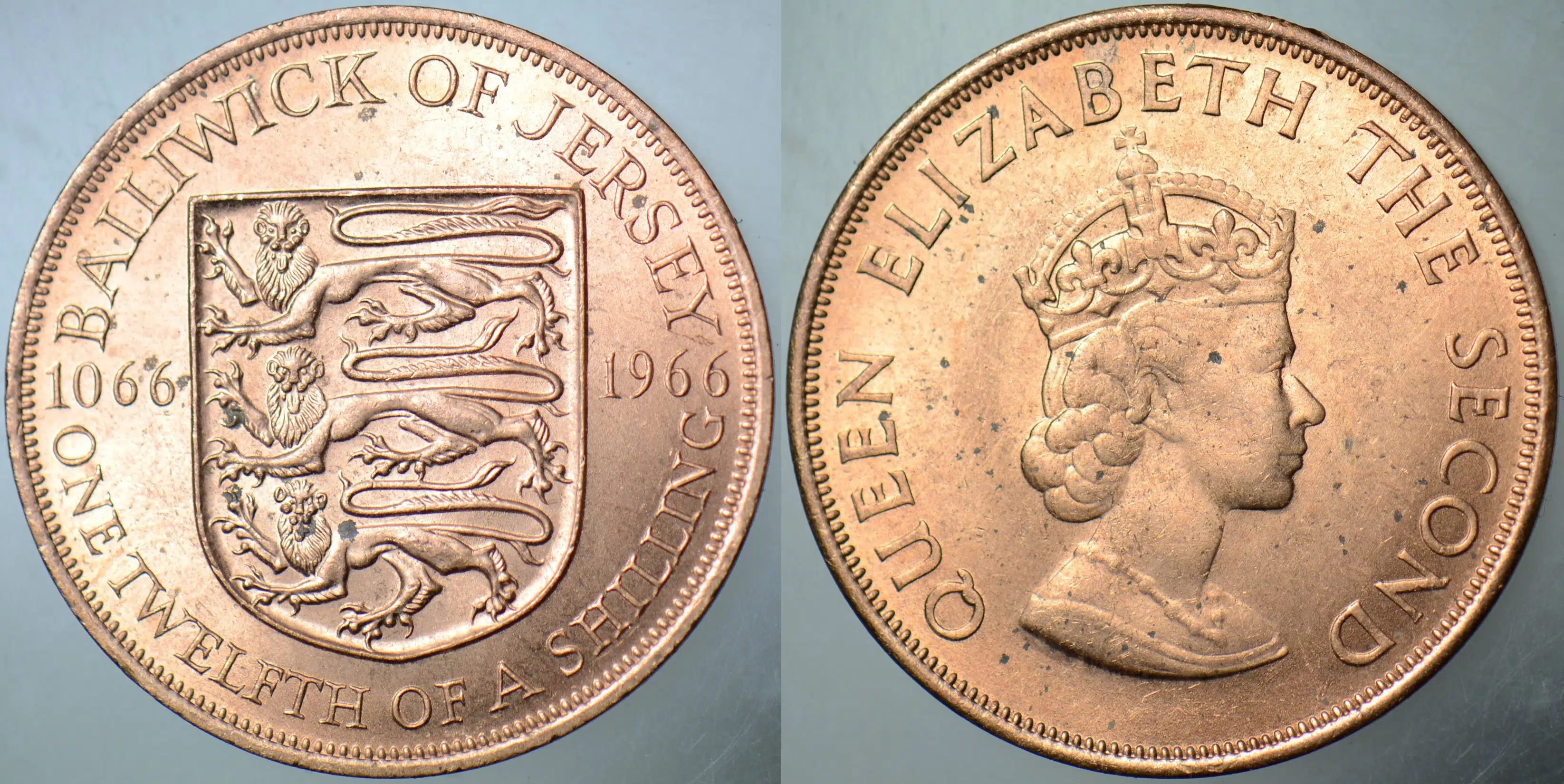 JERSEY 112 ŞİLİN 1966 HATIRA-HASTİNGS SAVAŞI 900. YIL KRALİÇE II. ELİZABETH. ÇİL(-)