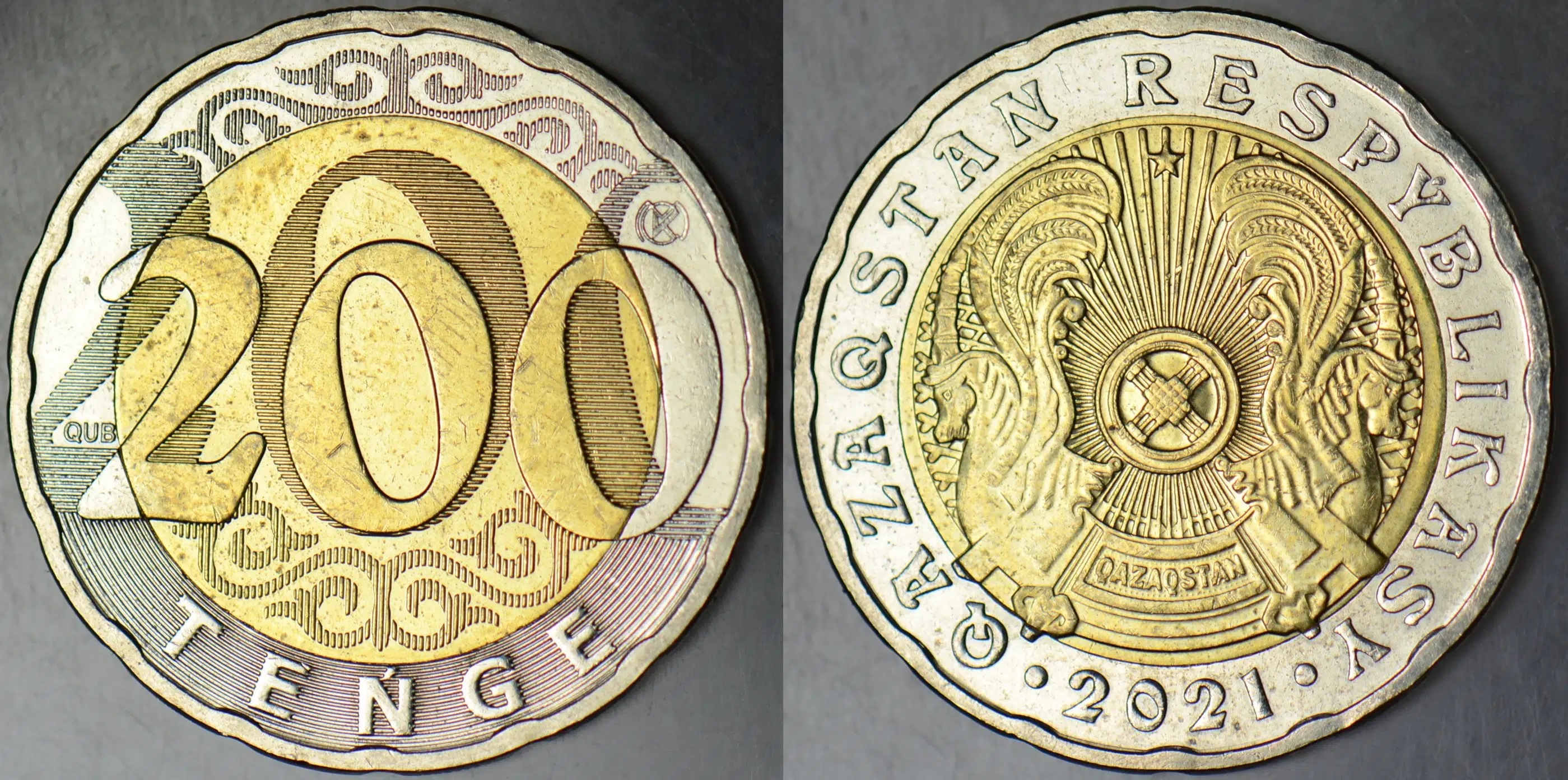KAZAKİSTAN 200 TENGE 2021 BİMETAL ÇİLALTI.
