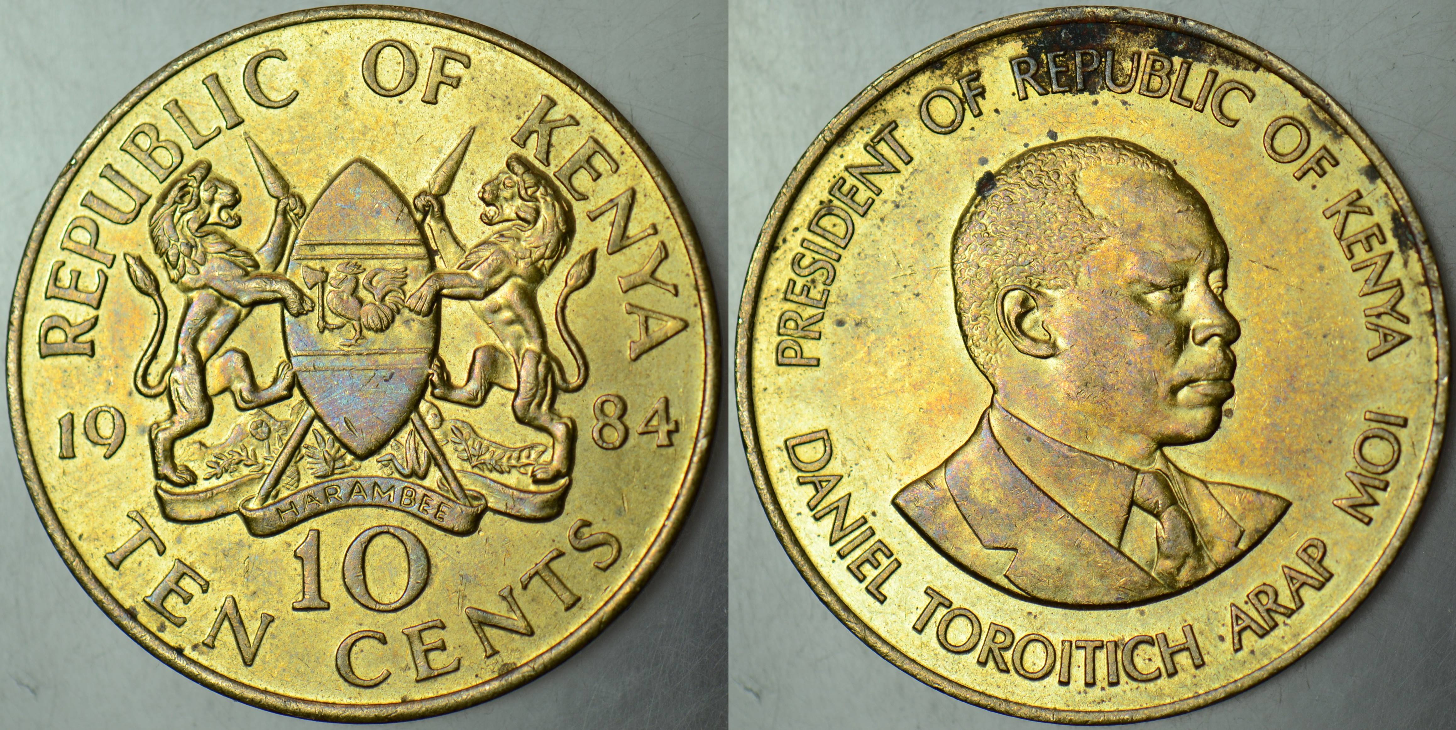 KENYA 10 CENT 1984 ÇİLALTI 30,8 mm.