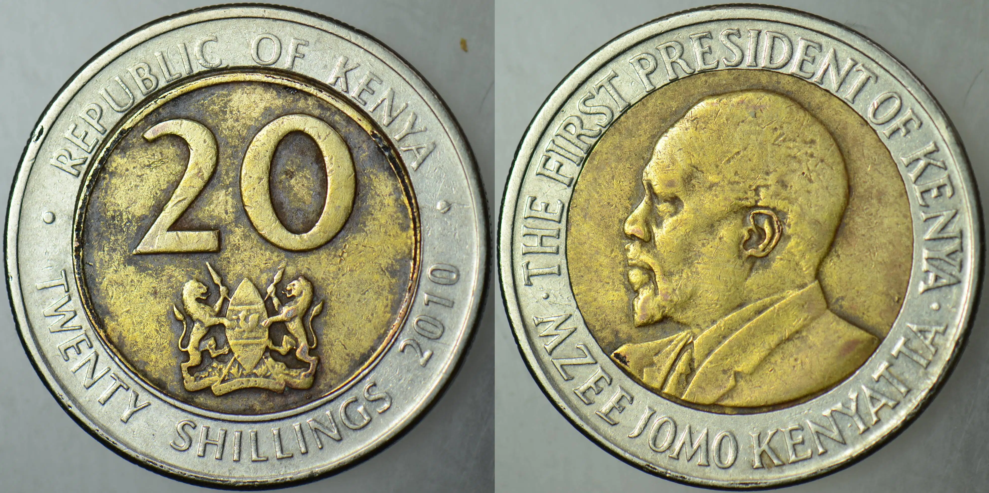 KENYA 20 ŞİLİN 2010 BİMETAL.