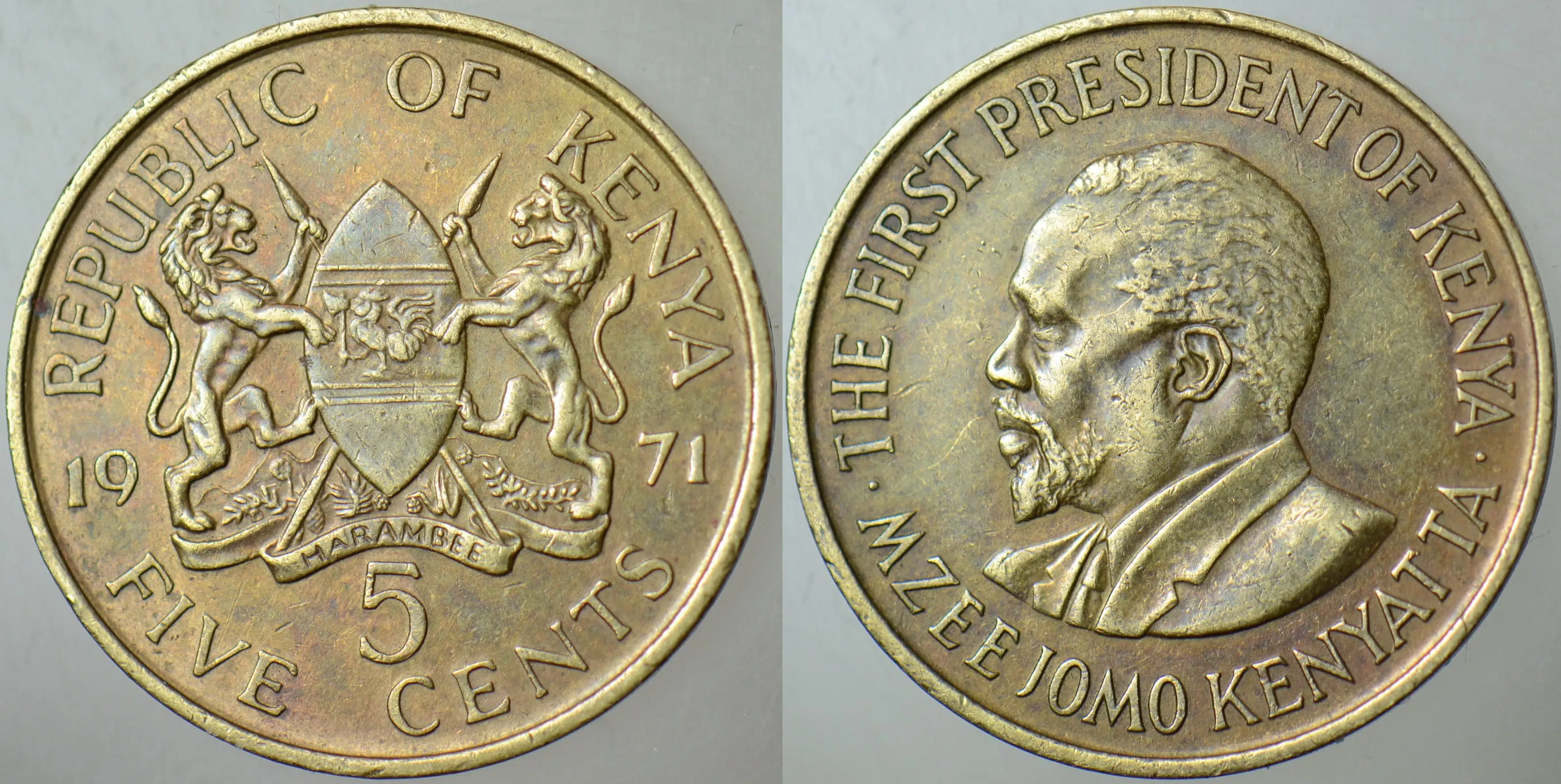 KENYA 5 CENT 1971 KENYATTA DÖNEMİ.