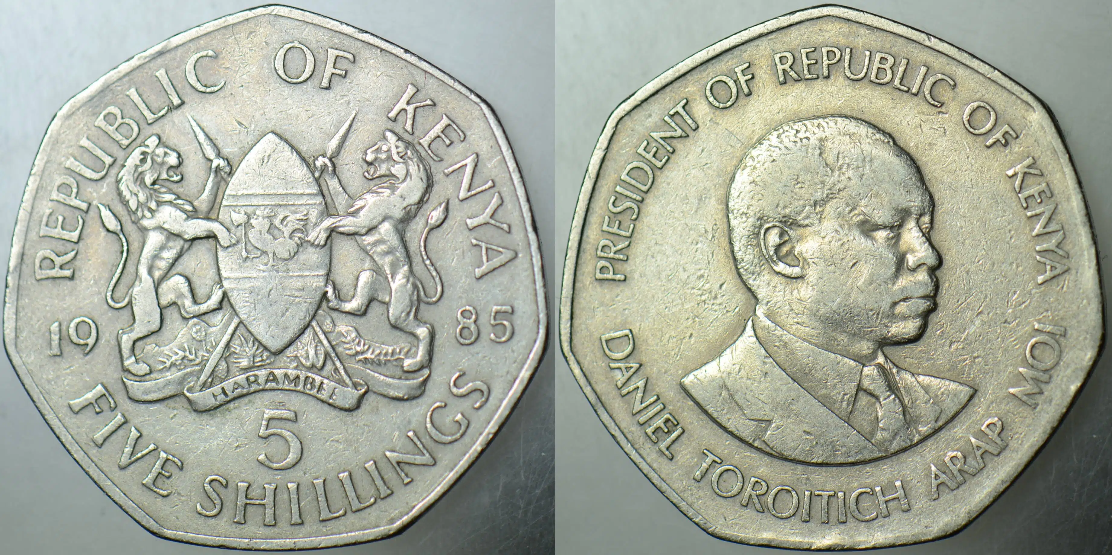 KENYA 5 ŞİLİN 1985 ÇAPI 30 mm.