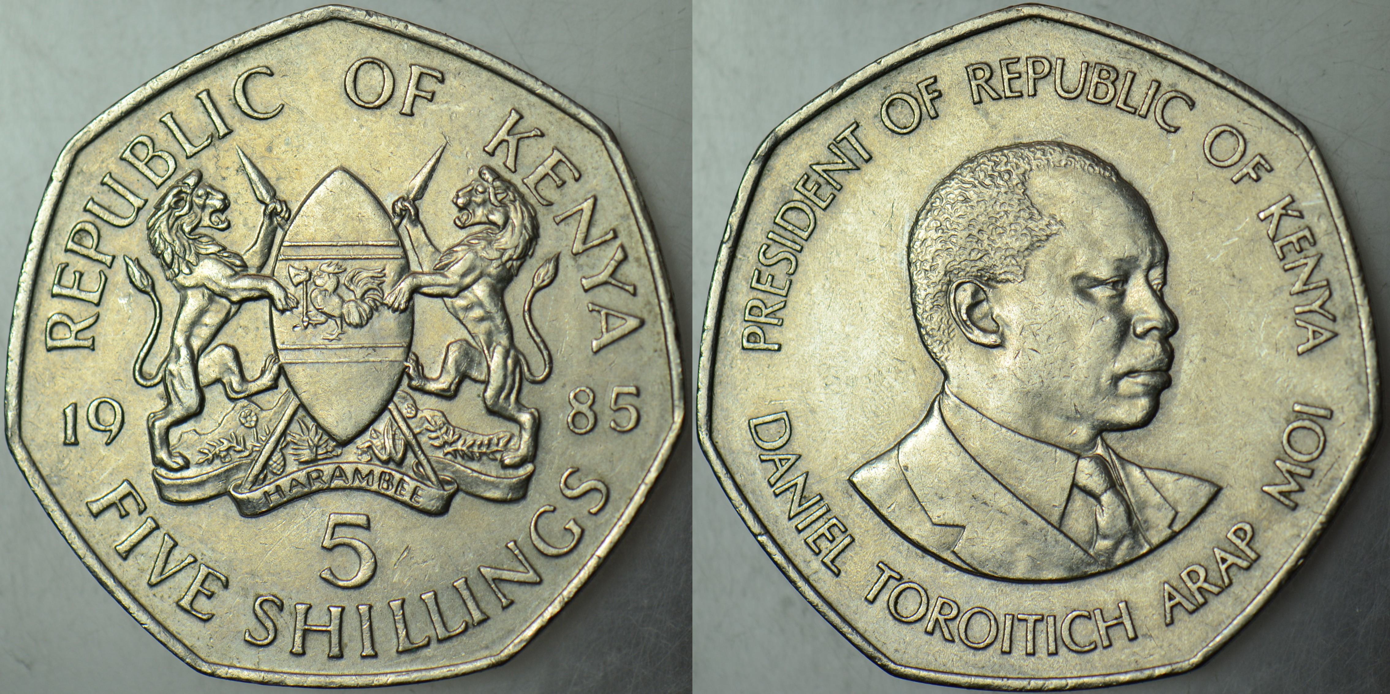 KENYA 5 ŞİLİN 1985 ÇAPI 30 mm. AZ ÇIKAR.