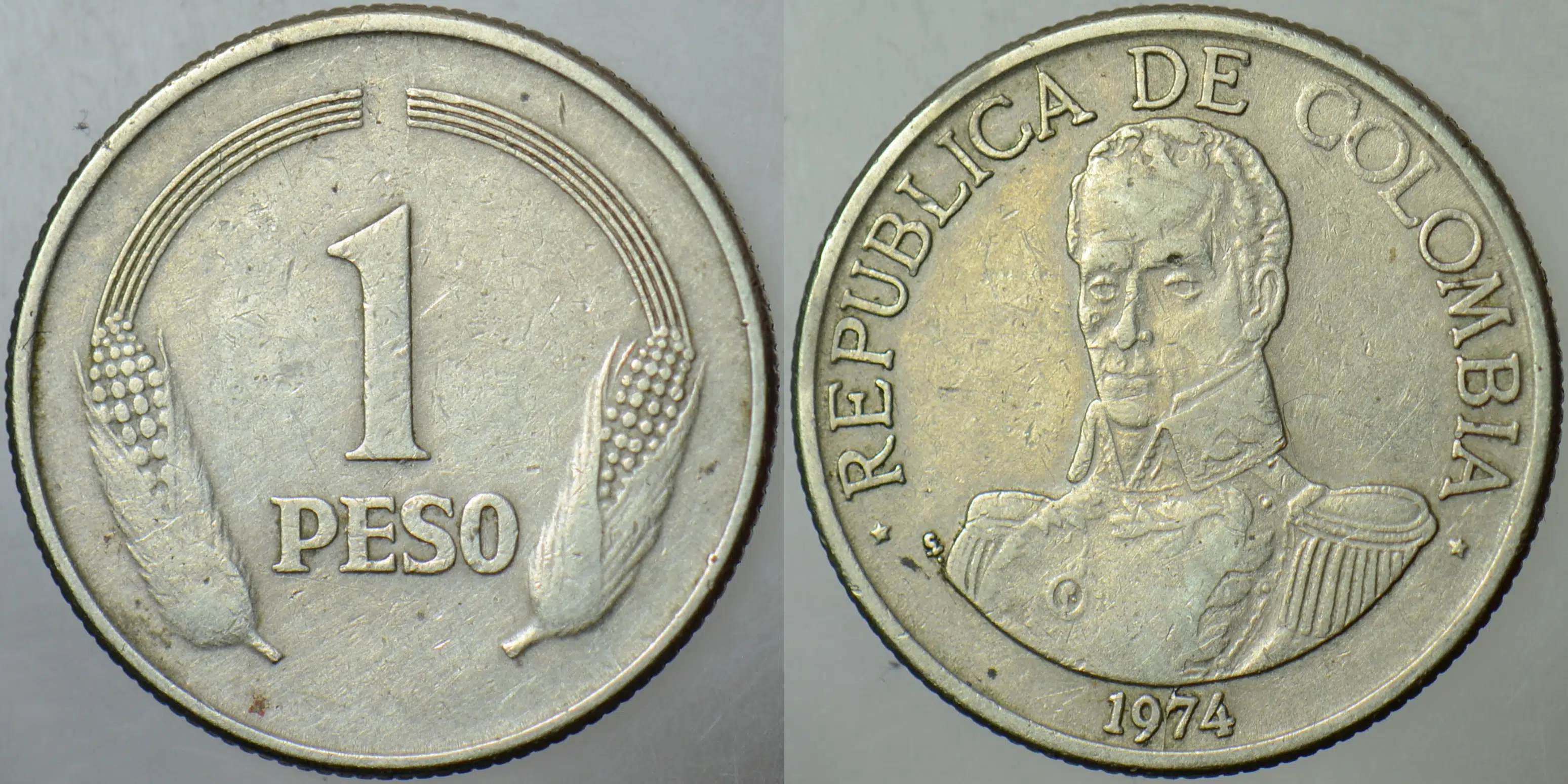 KOLOMBİYA 1 PESO 1974.