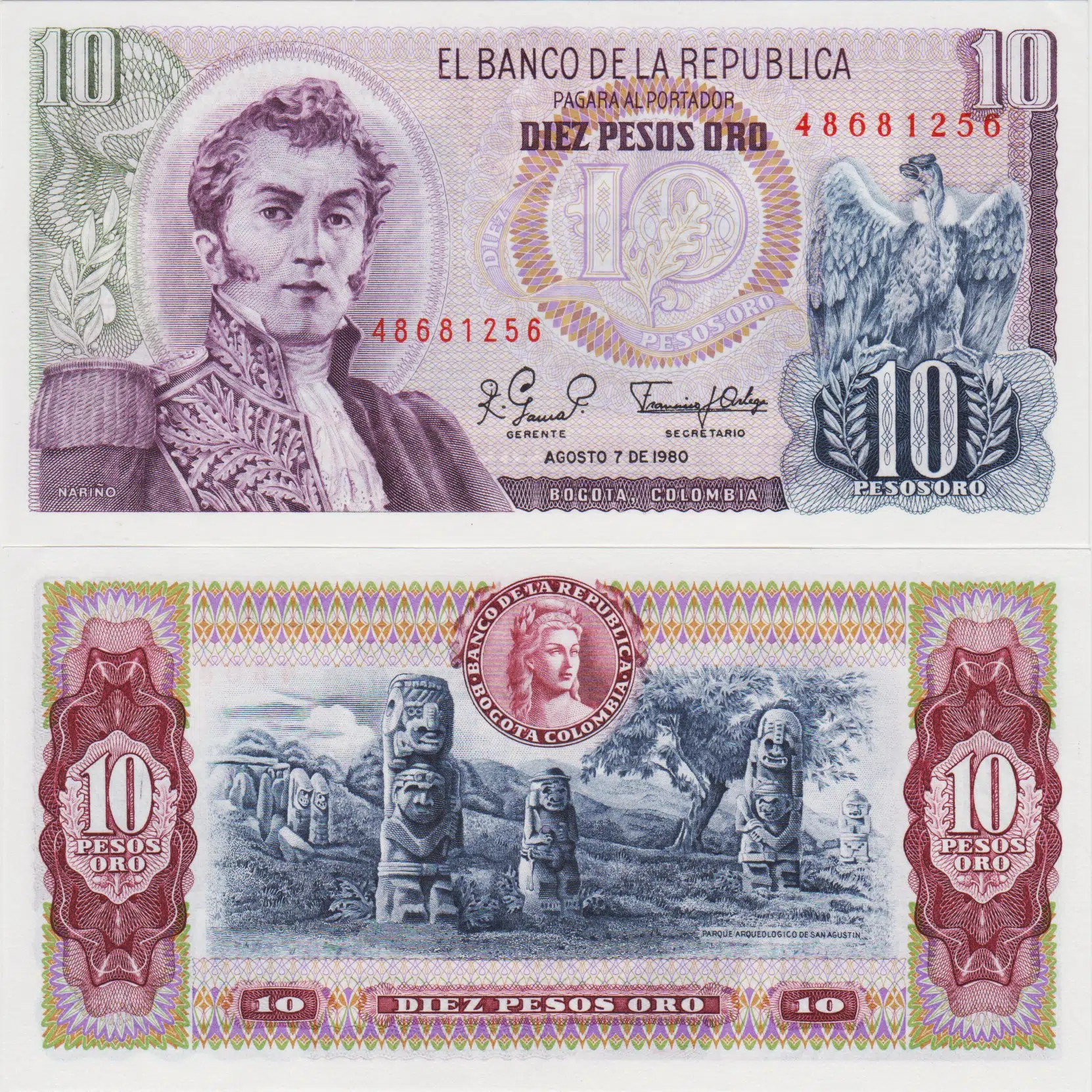 KOLOMBİYA 10 PESO 1980 ÇİL.