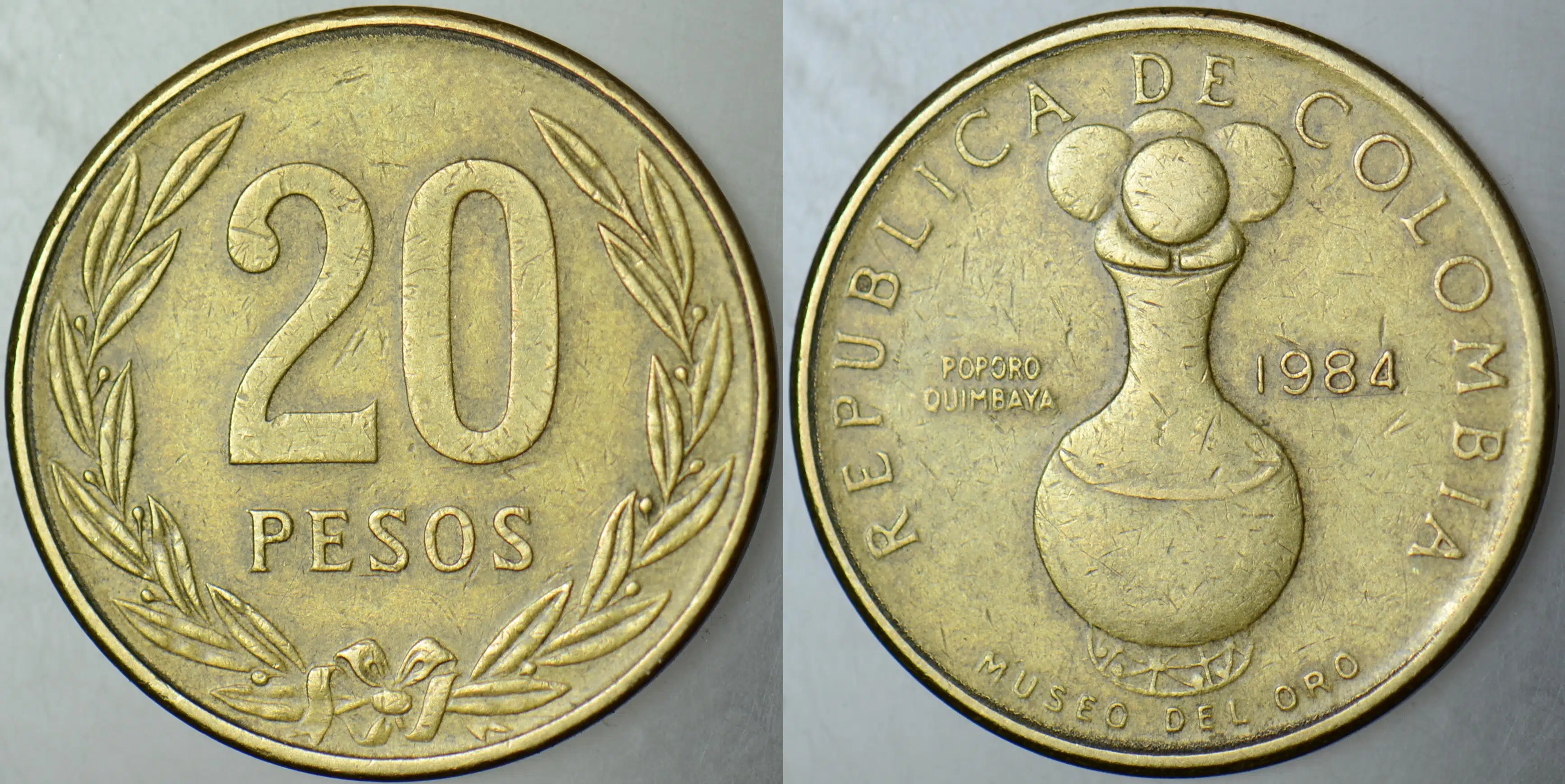 KOLOMBİYA 20 PESO 1984 ALTIN MÜZESİ TEMALI.