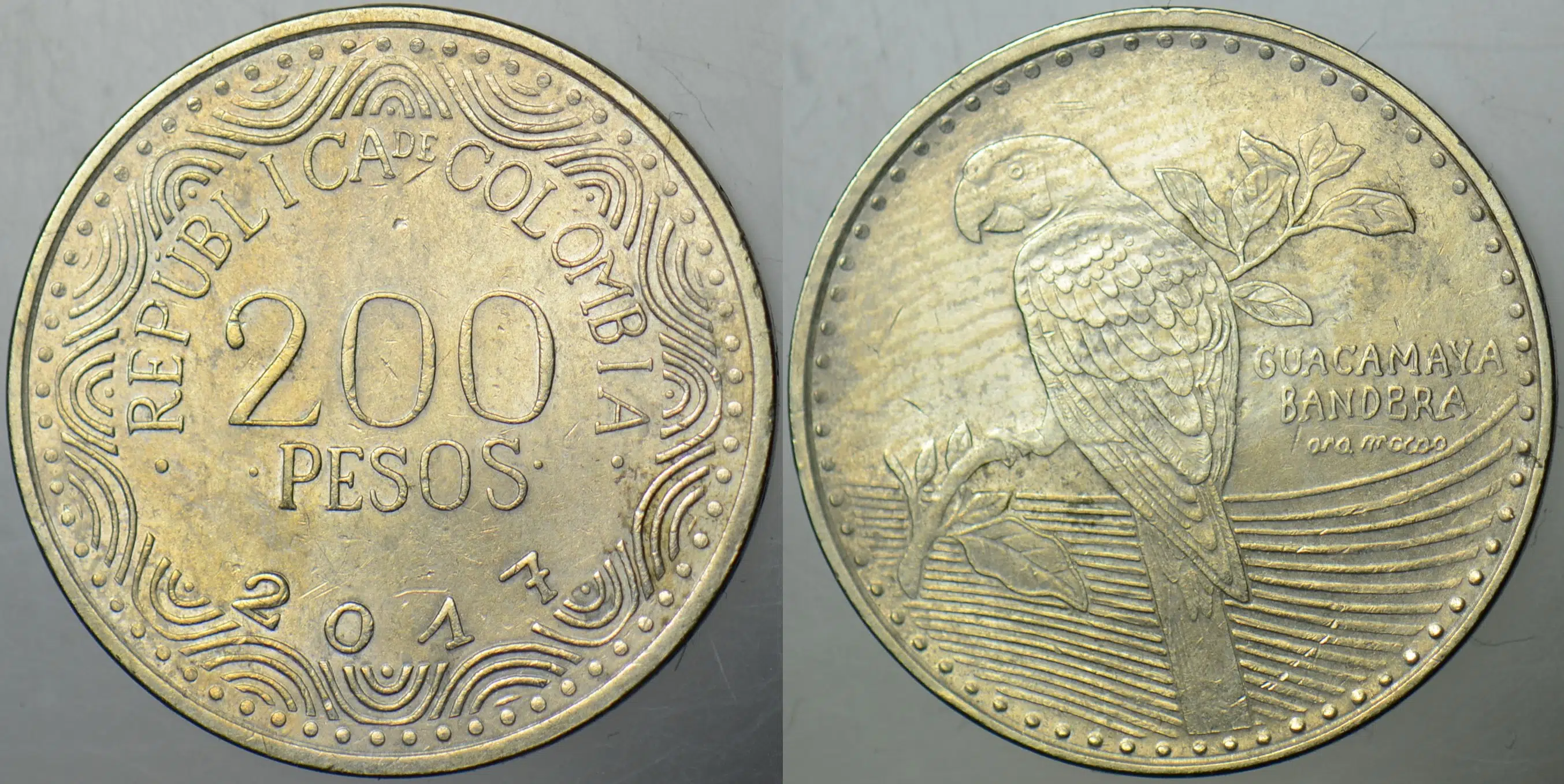 KOLOMBİYA 200 PESO 2017 MACAW PAPAĞANI TEMALI.