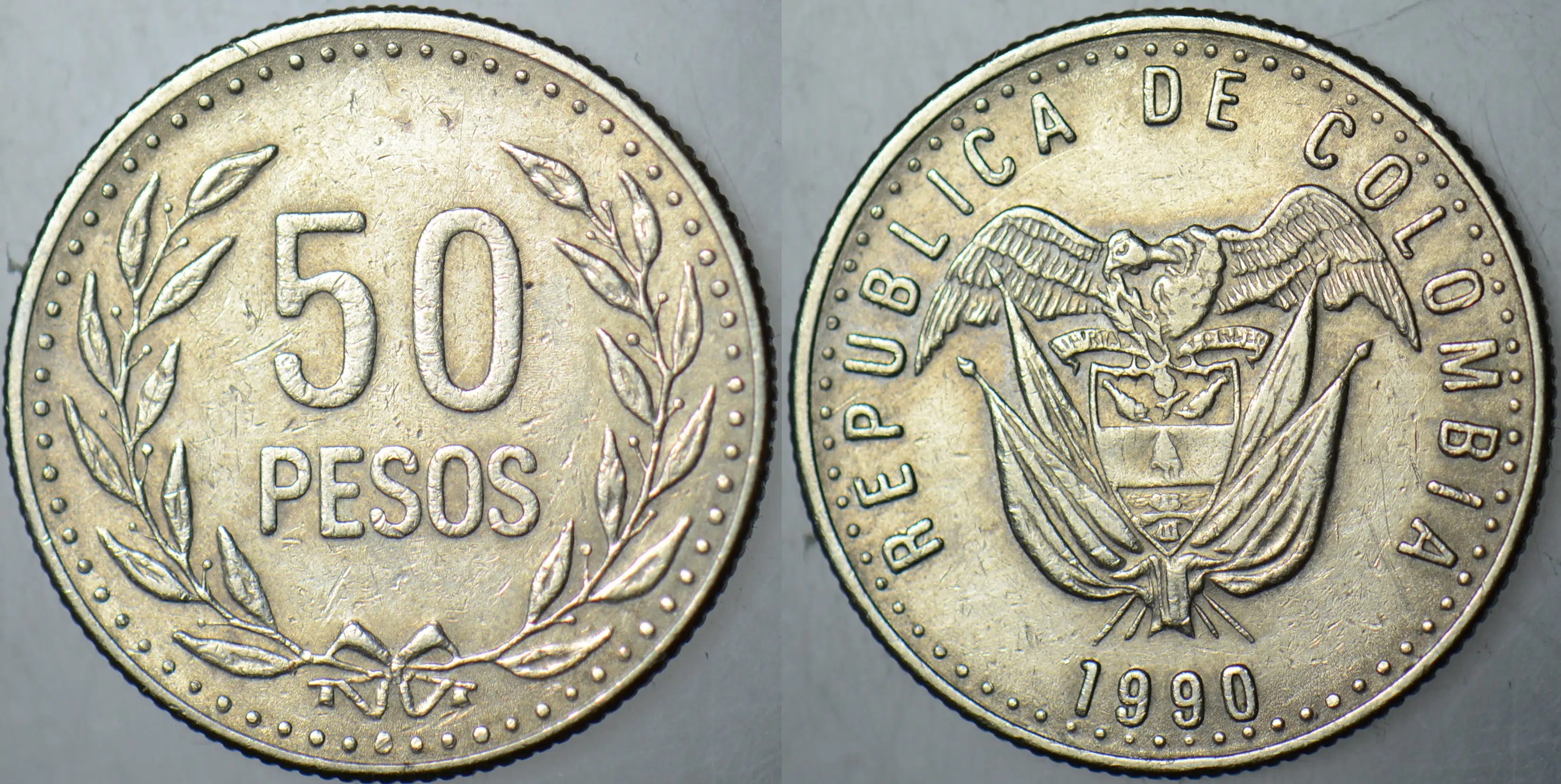 KOLOMBİYA 50 PESO 1990.