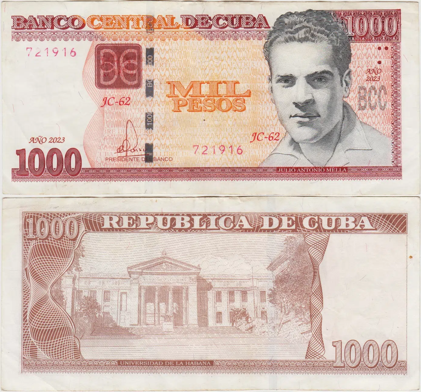 KÜBA 1000 PESO 2023 ÇOK TEMİZ.