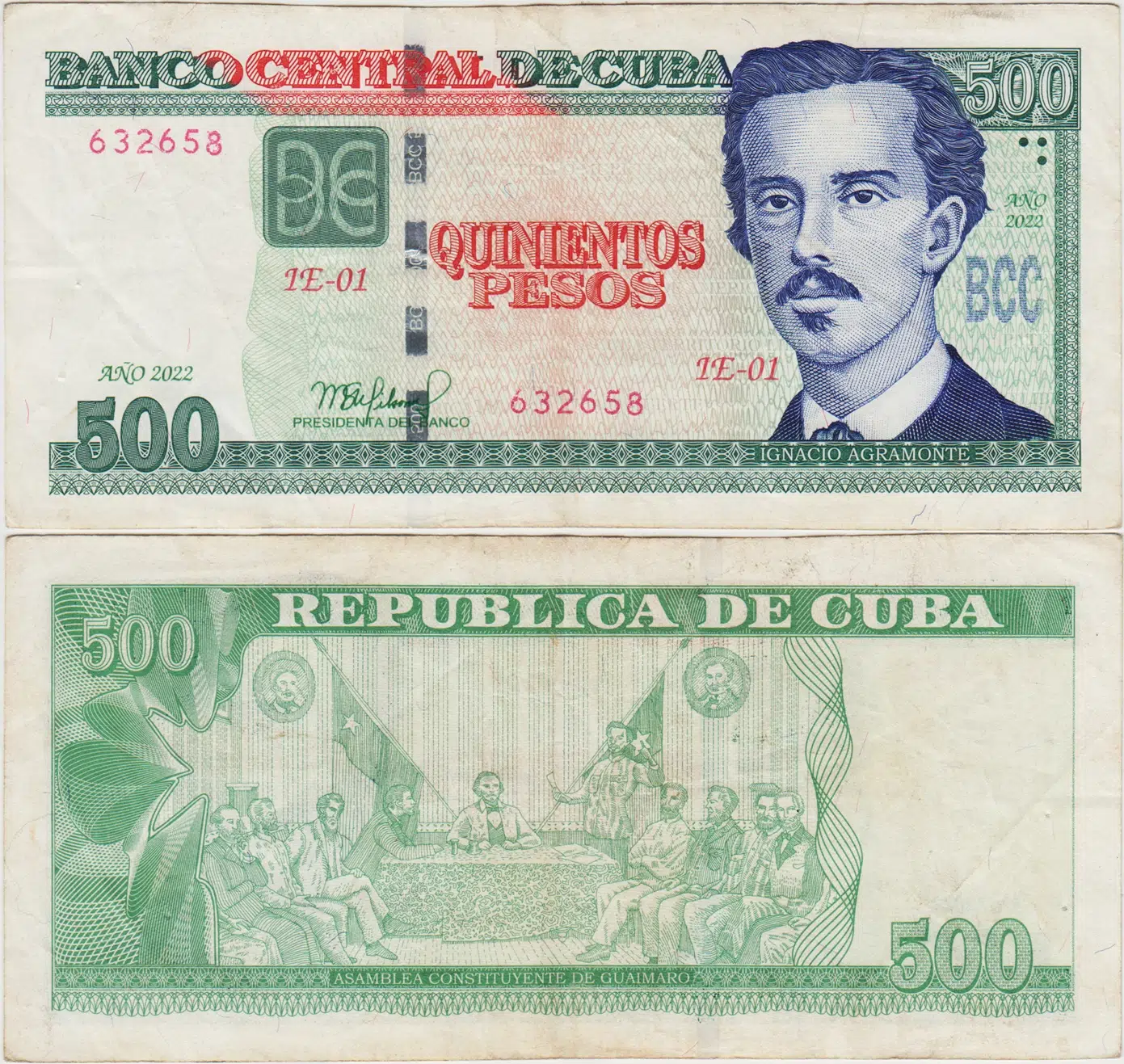 KÜBA 500 PESO 2022 ÇOK TEMİZ.