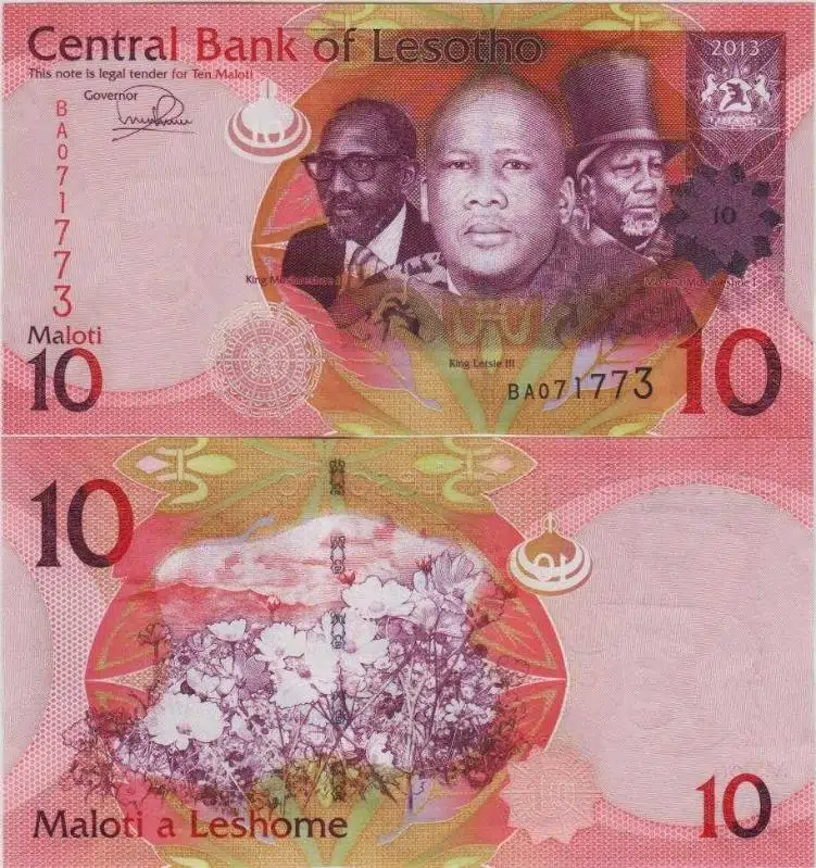 LESOTHO 10 MALOTİ 2013 ÇİL KONDİSYON.