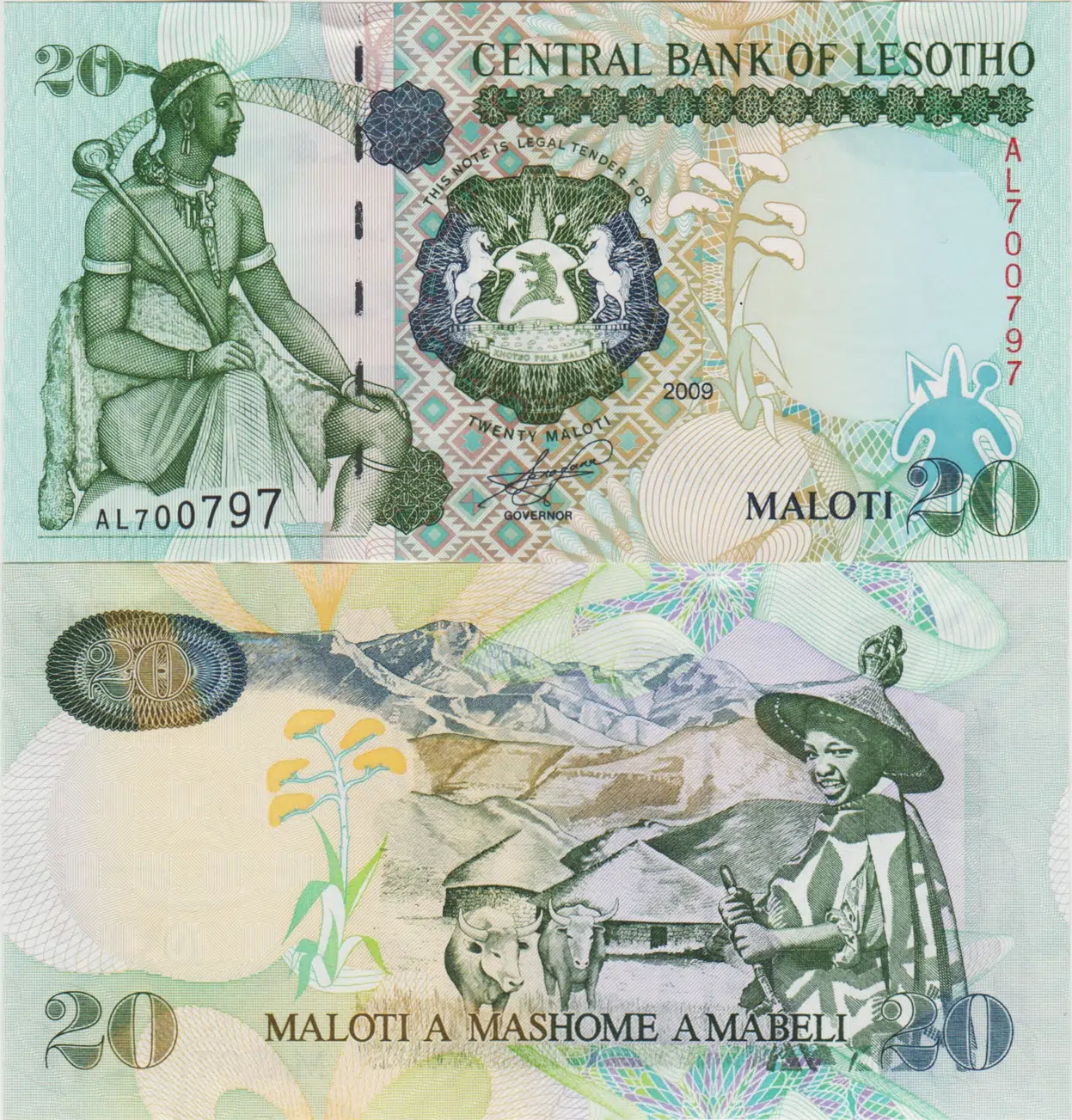 LESOTHO 20 MALOTİ 2009 ÇİL.