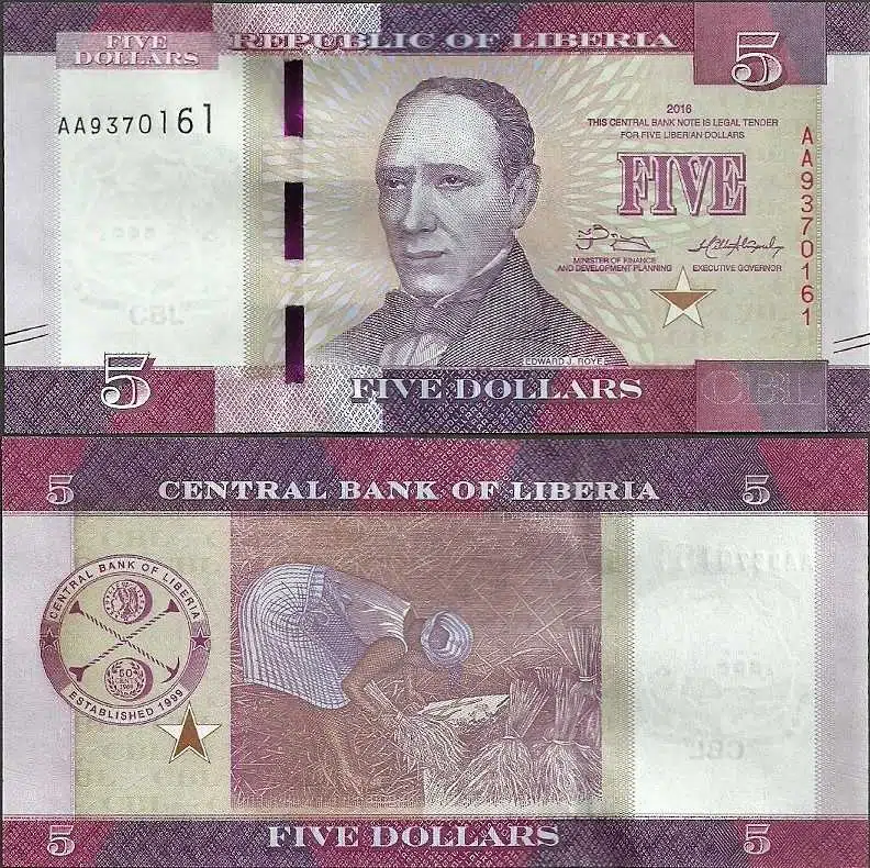 LİBERYA 5 DOLAR 2016 ÇİL KONDİSYON.