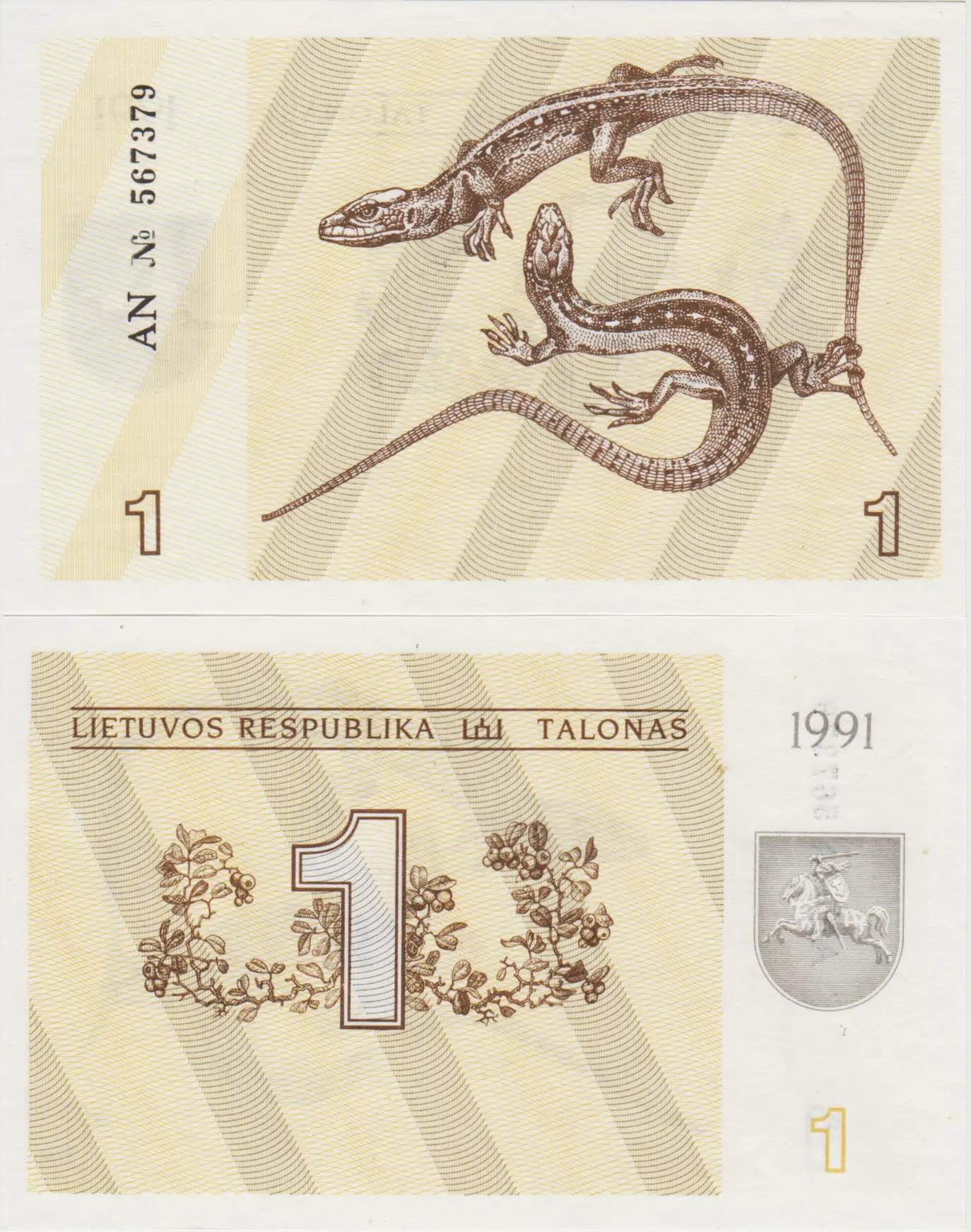 LİTVANYA 1 TALONAS 1991 KUM KERTENKELESİ TEMALI. ÇİL KONDİSYON