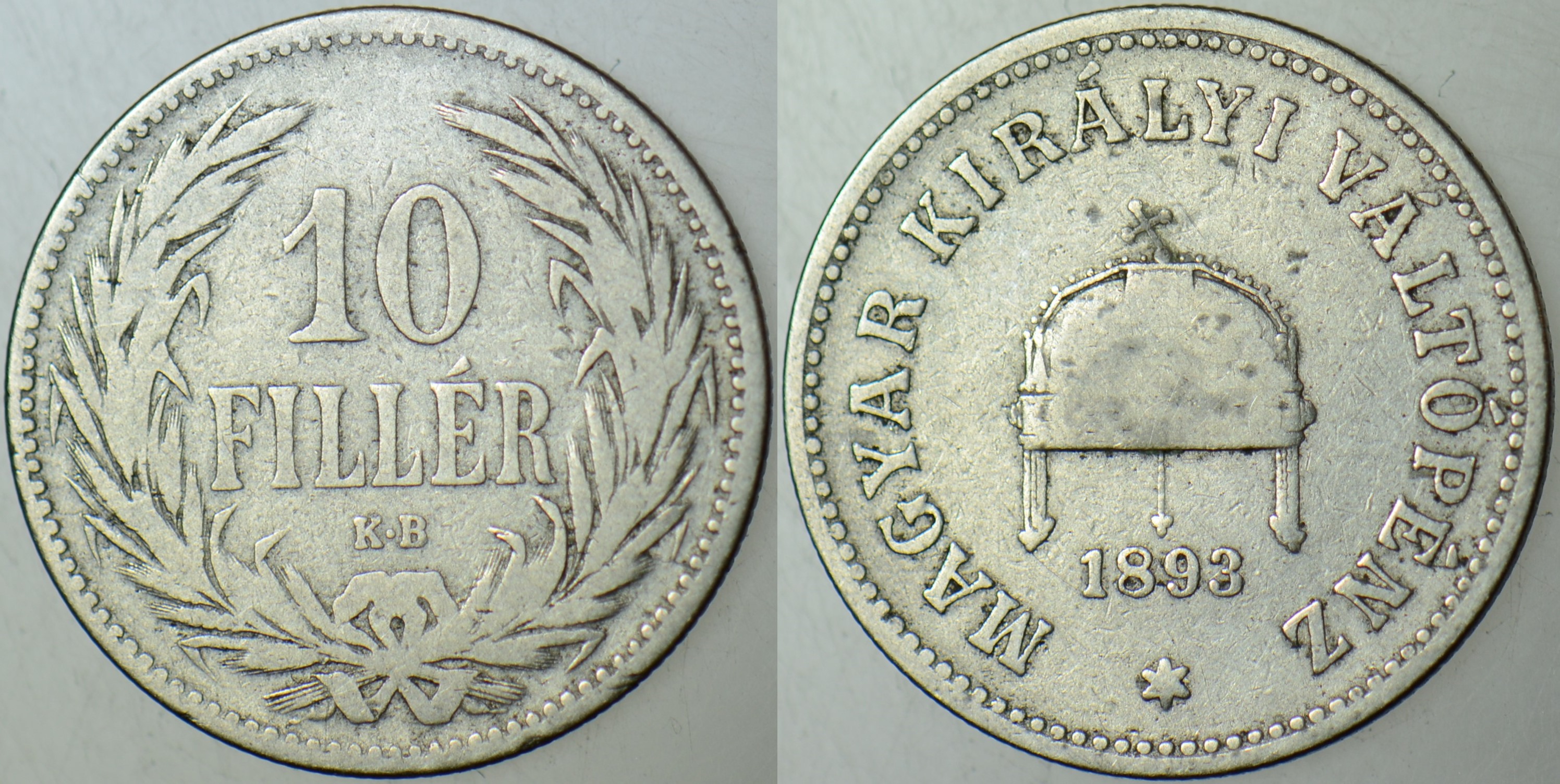 MACARİSTAN 10 FİLLER 1893.