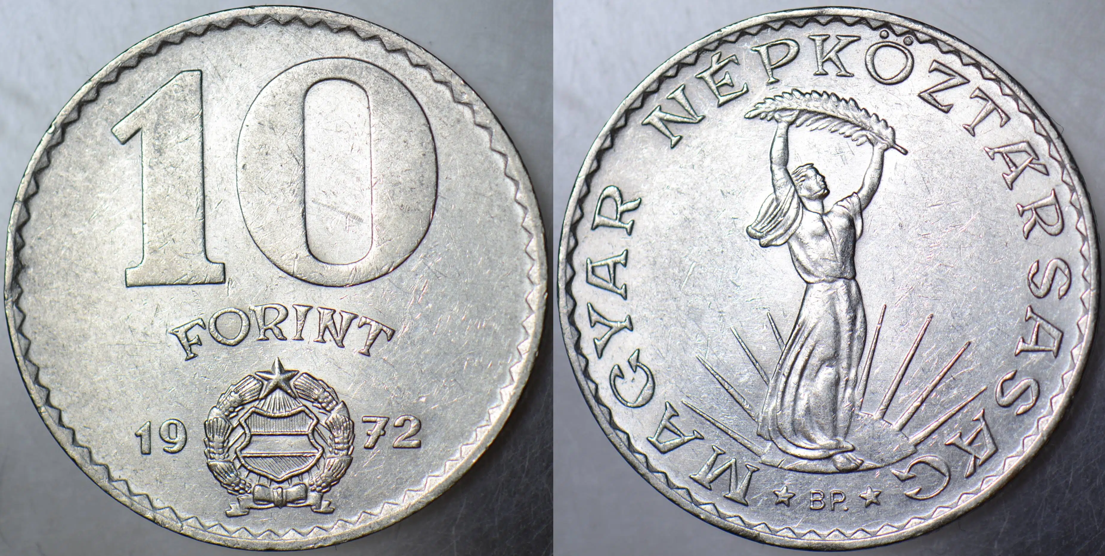 MACARİSTAN 10 FORİNT 1972 NİKEL. ÇİLALTI.