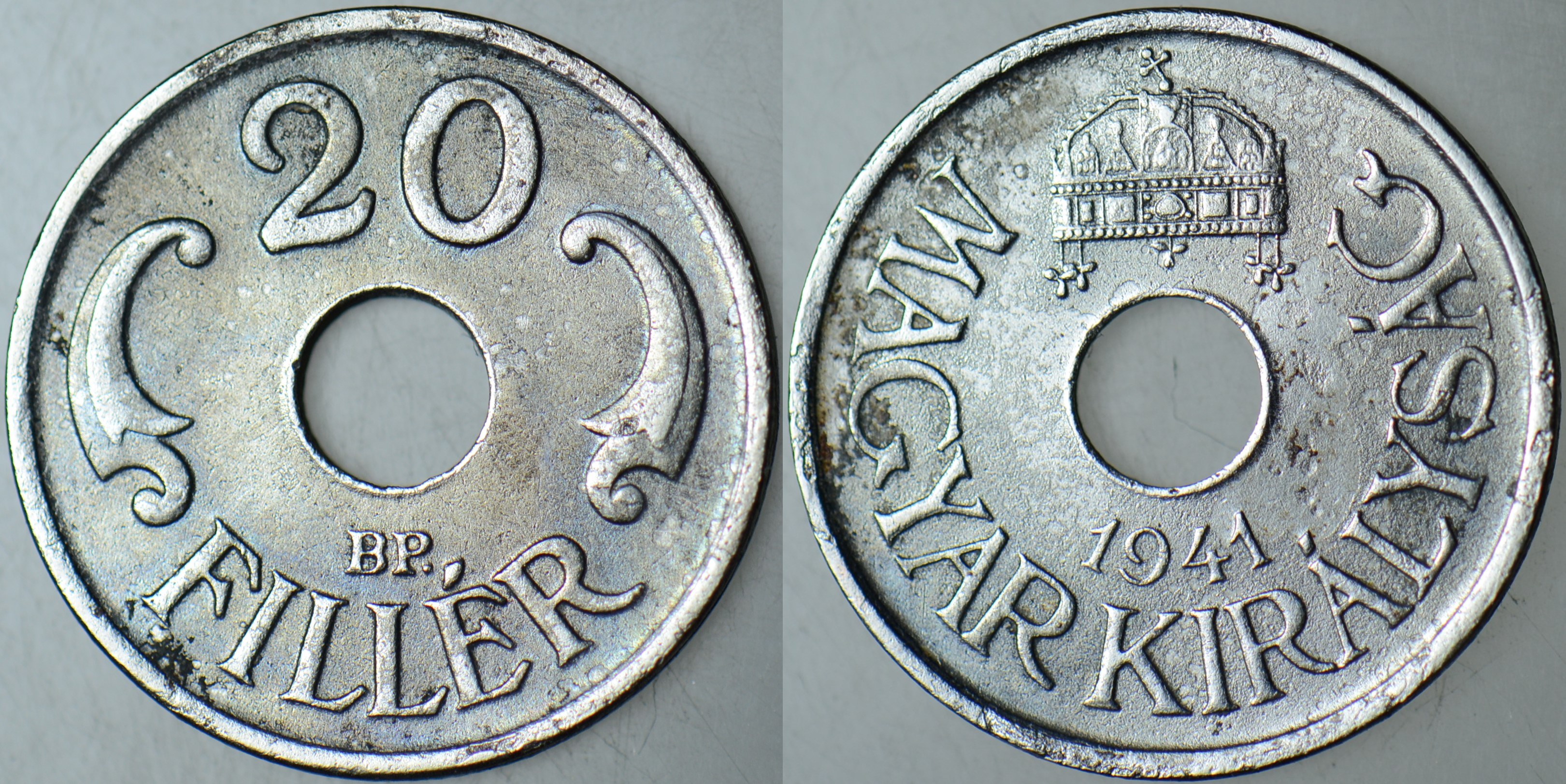 MACARİSTAN 20 FİLLER 1941 II. DÜNYA SAVAŞI MACARİSTAN KRALLIĞI.