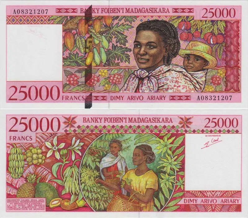 MADAGASKAR 25.000 ARİARY 1998. ÇİL KONDİSYON.