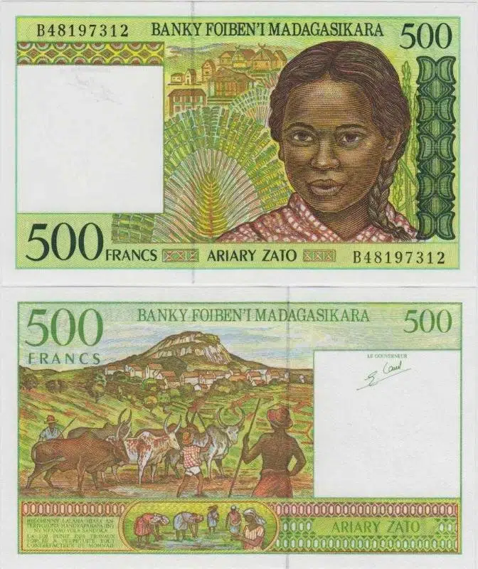 MADAGASKAR 500 FRANK 1996-2004 ÇİL KONDİSYON.