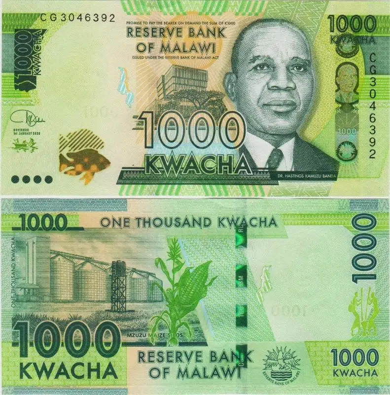 MALAVİ 1000 KWACHA 2020 ÇİL KONDİSYON.