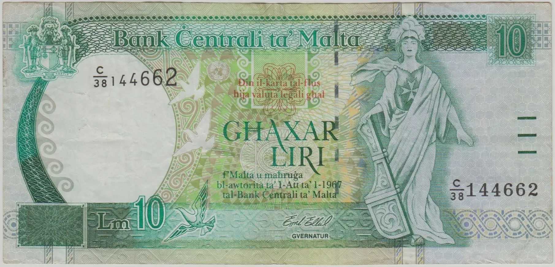 MALTA 10 LİRİ 1997-99 ÇÇT.