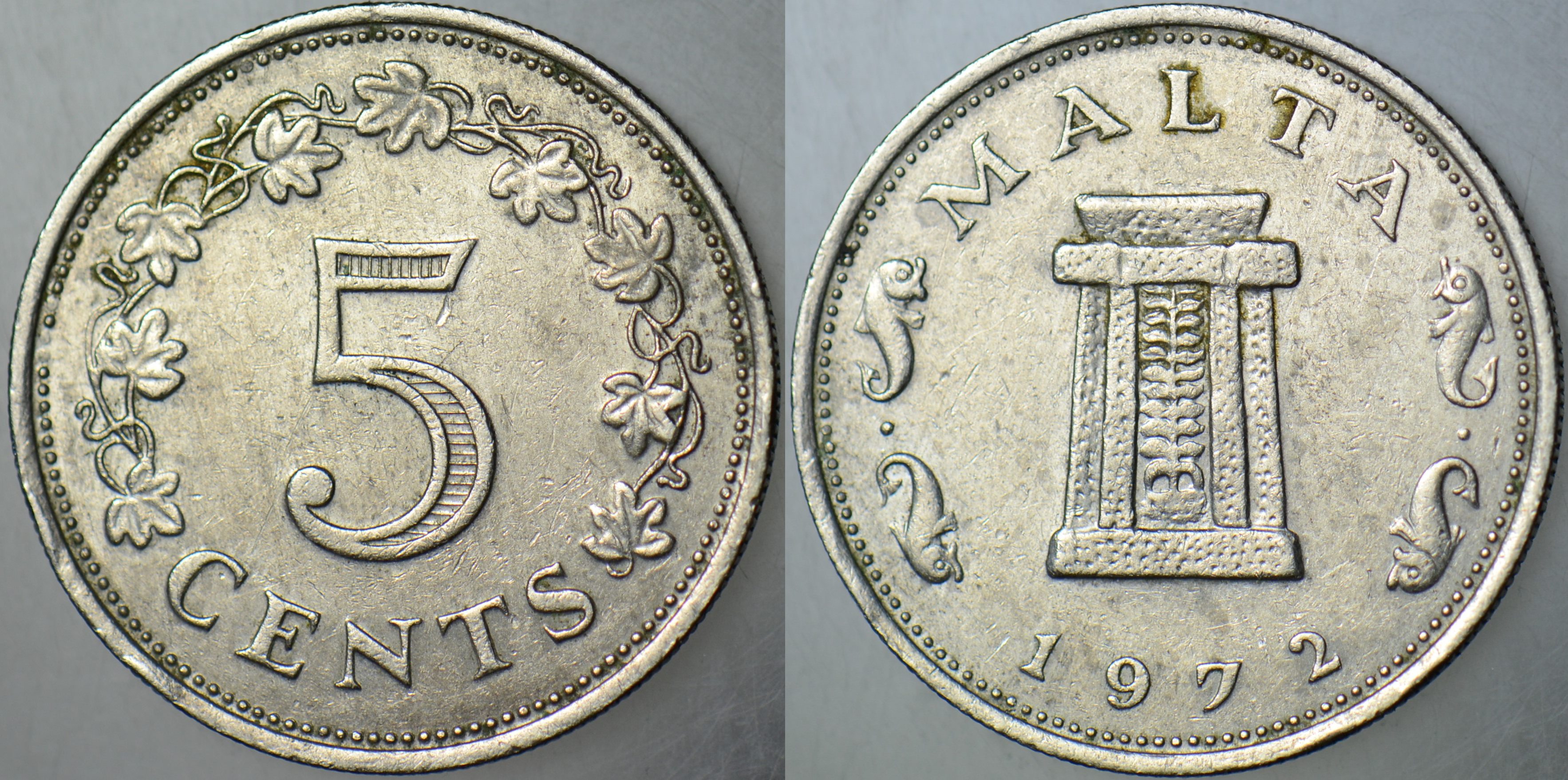 MALTA 5 CENT 1972 AZ ÇIKAR.