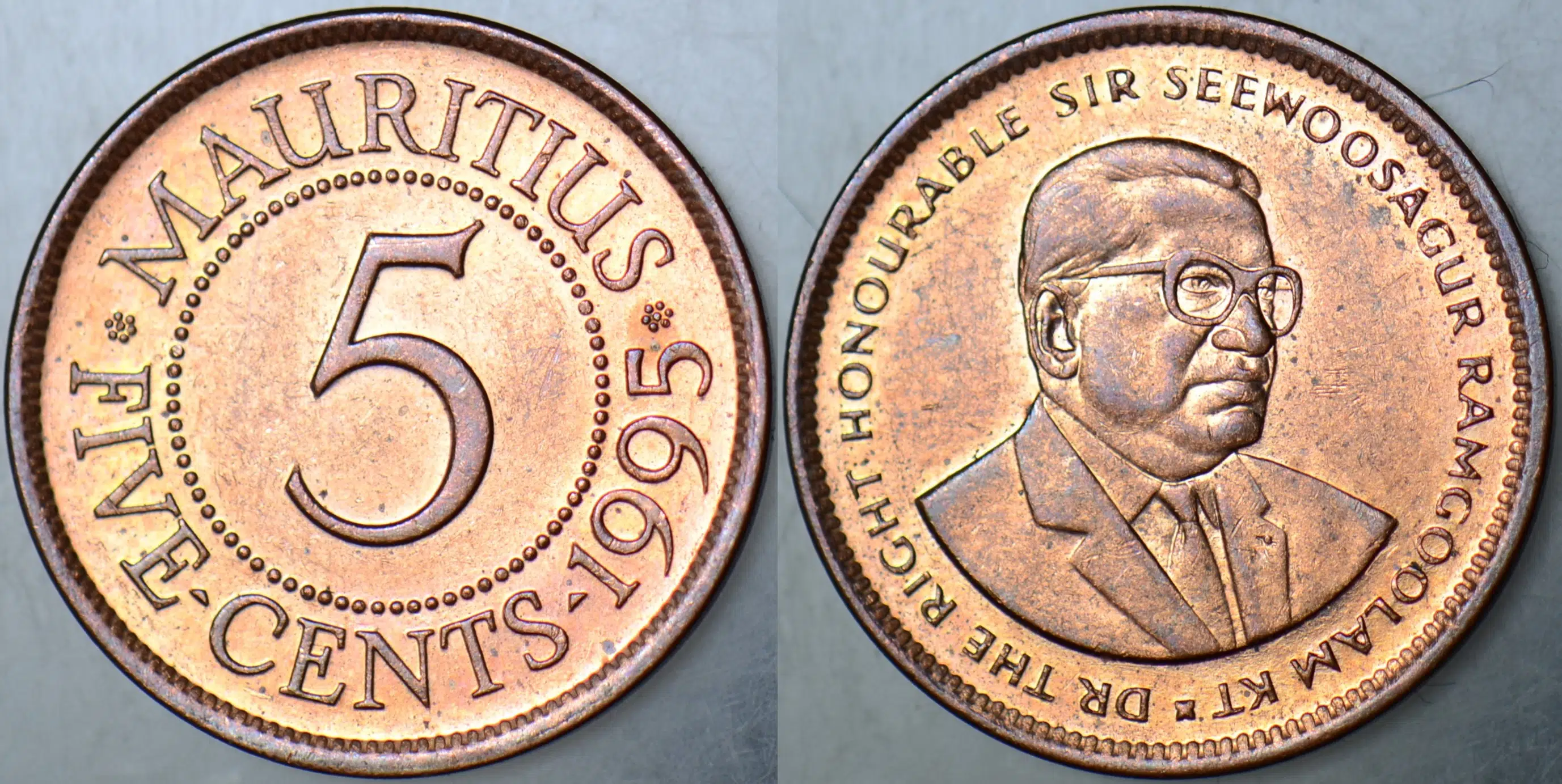 MAURİTİUS 5 CENT 1995 ÇİLALTI