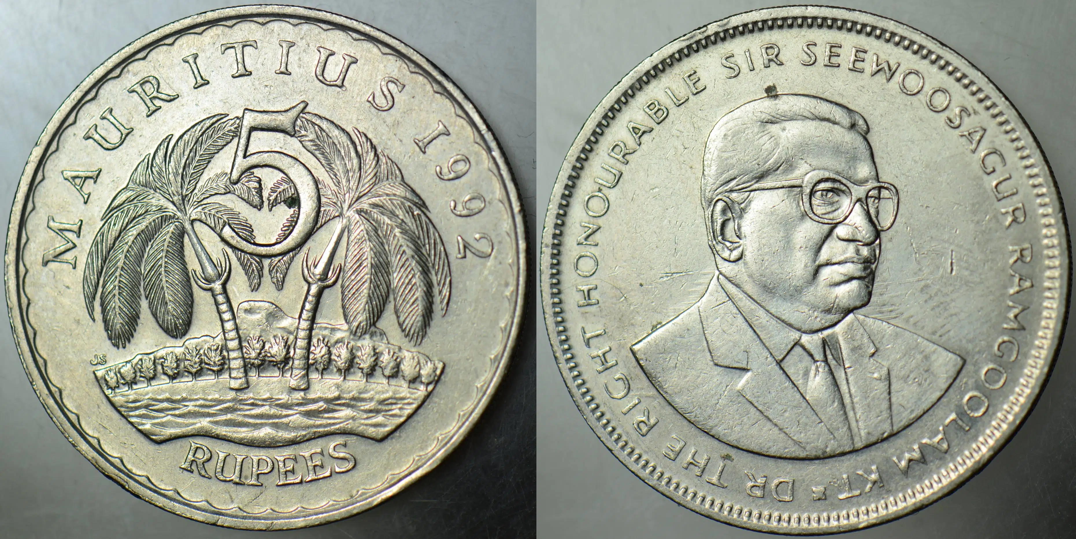 MAURİTİUS 5 RUPİ 1992.