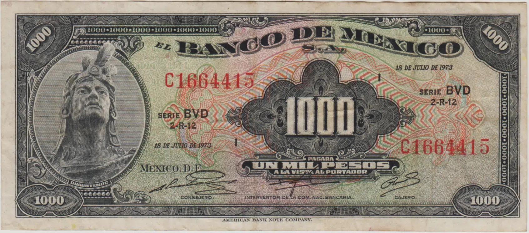 MEKSİKA 1000 PESO 1973 ÇOK ÇOK TEMİZ(-)