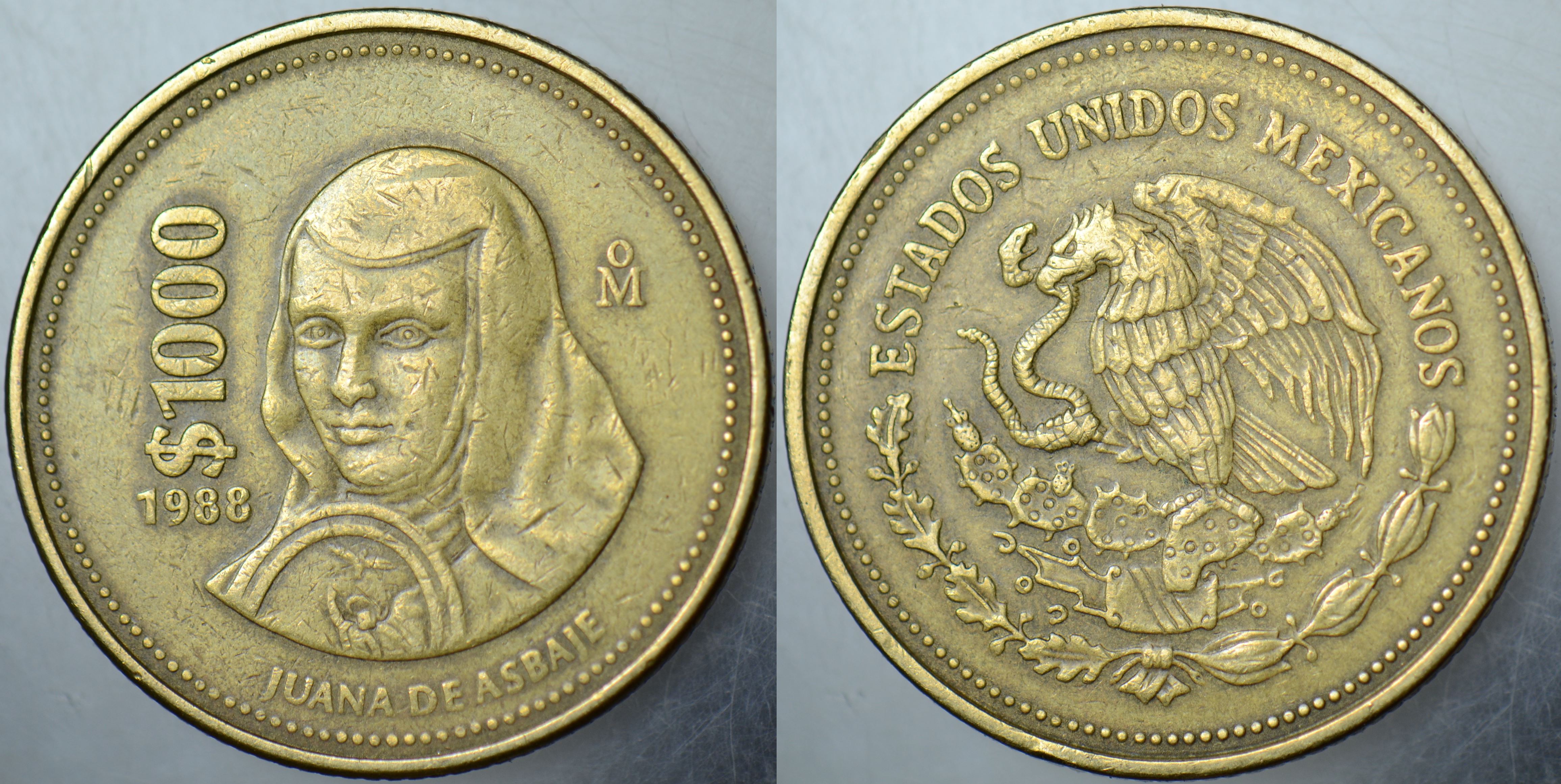 MEKSİKA 1000 PESO 1988.