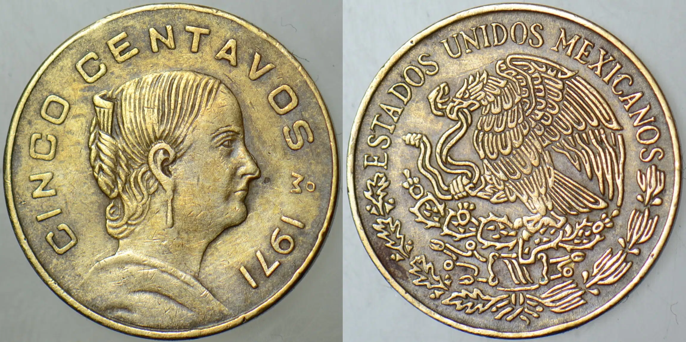 MEKSİKA 5 CENTAVOS 1971 KÜÇÜK TİP 18 mm.