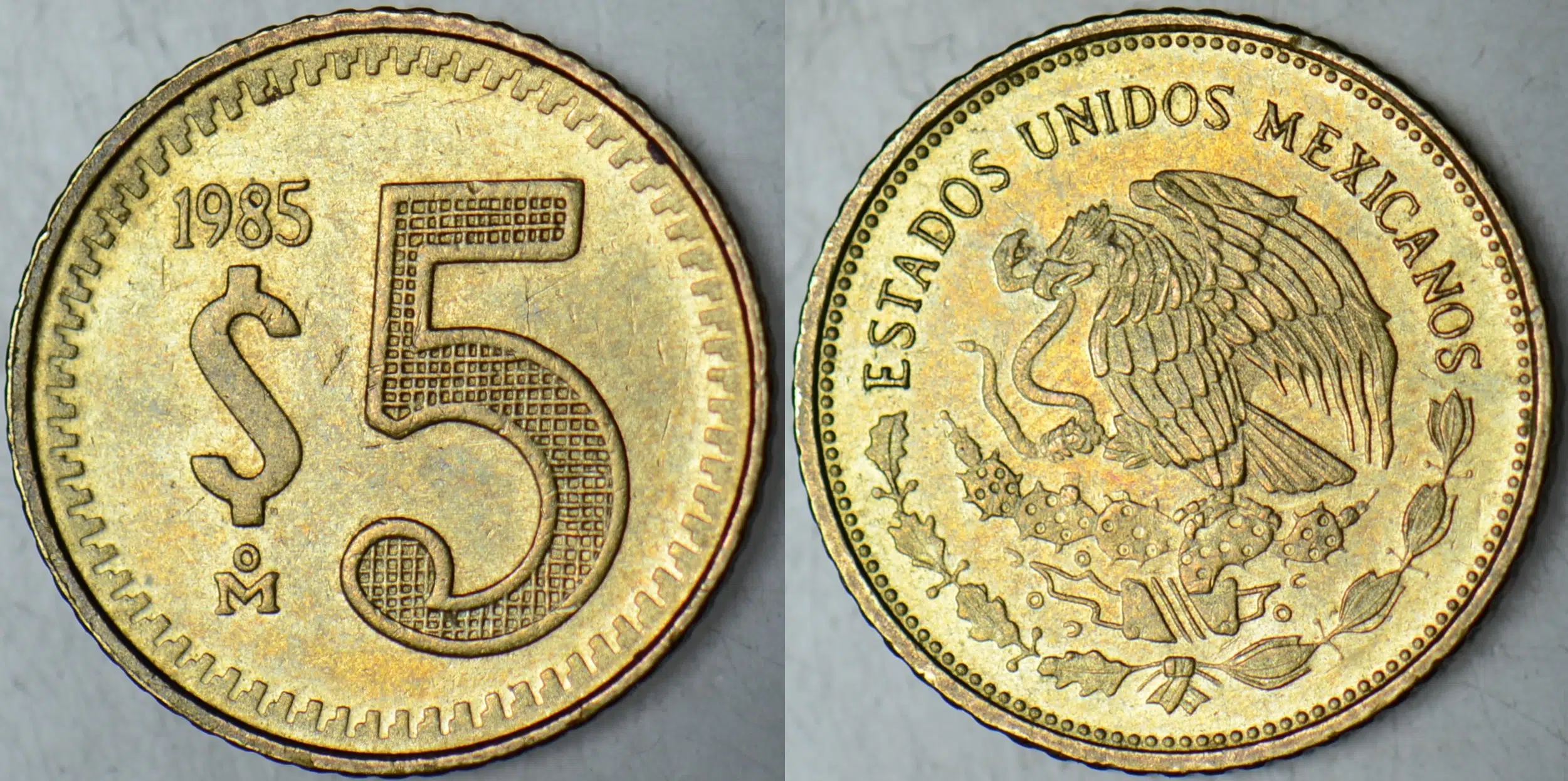 MEKSİKA 5 PESO 1985 ÇİLALTI.