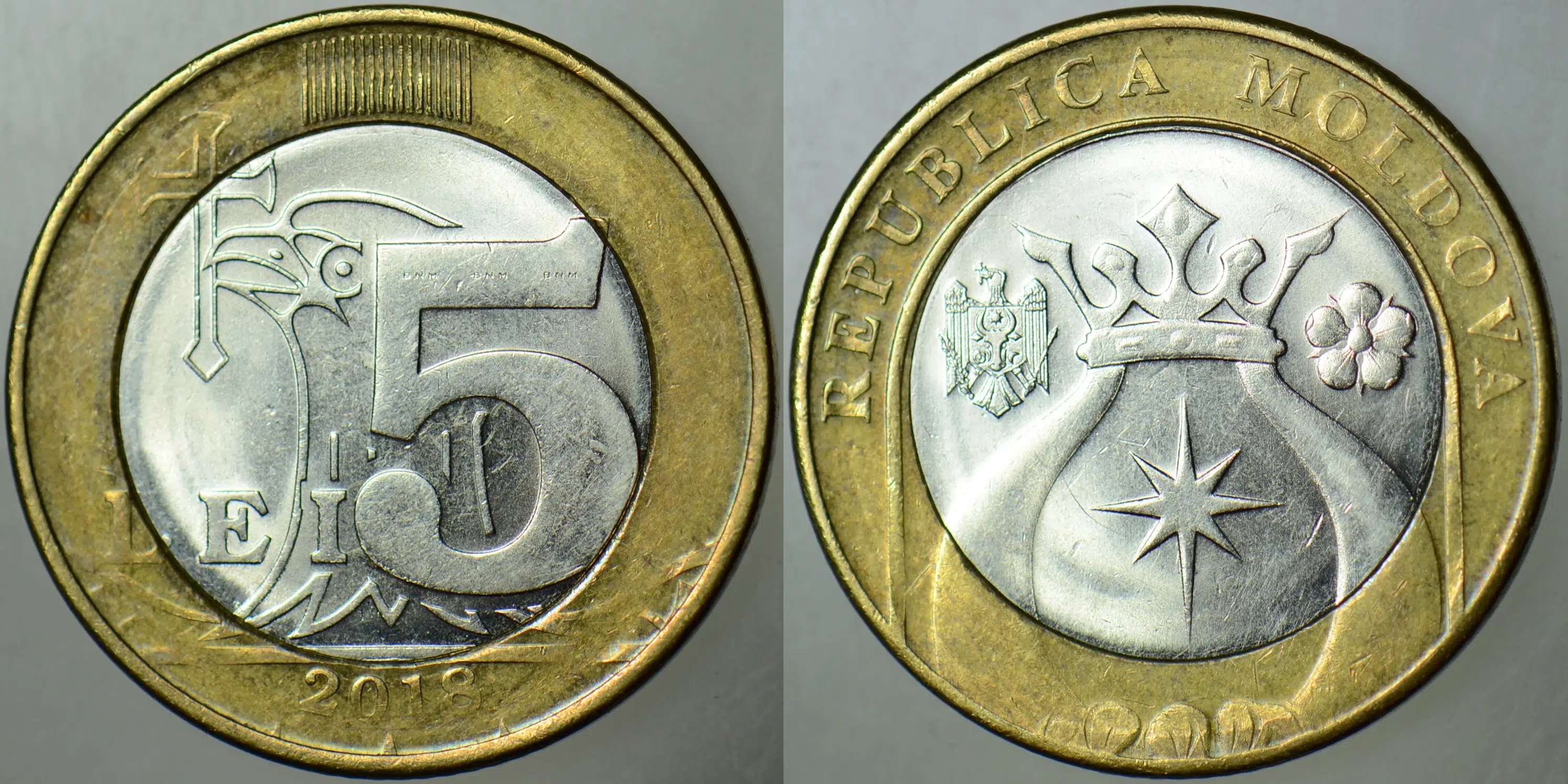 MOLDOVA 5 LEY 2018 BİMETAL.