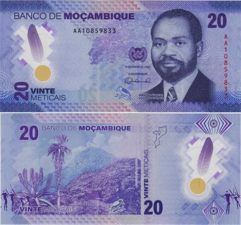 MOZAMBİK 20 METICAIS 2024 POLYMER. ÇİL KONDİSYON.