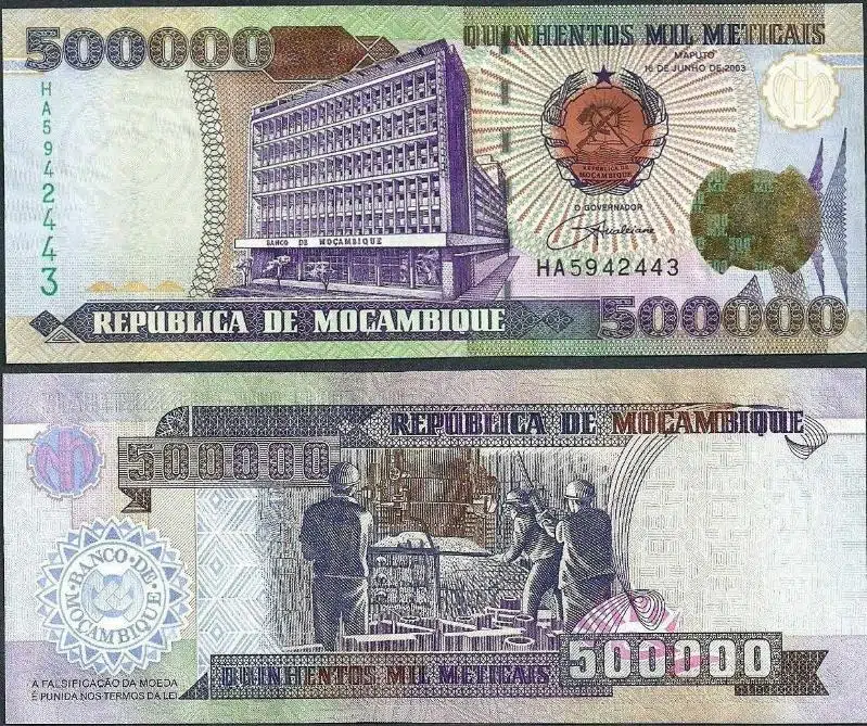MOZAMBİK 500.000 METICAIS 2003 ÇİL.