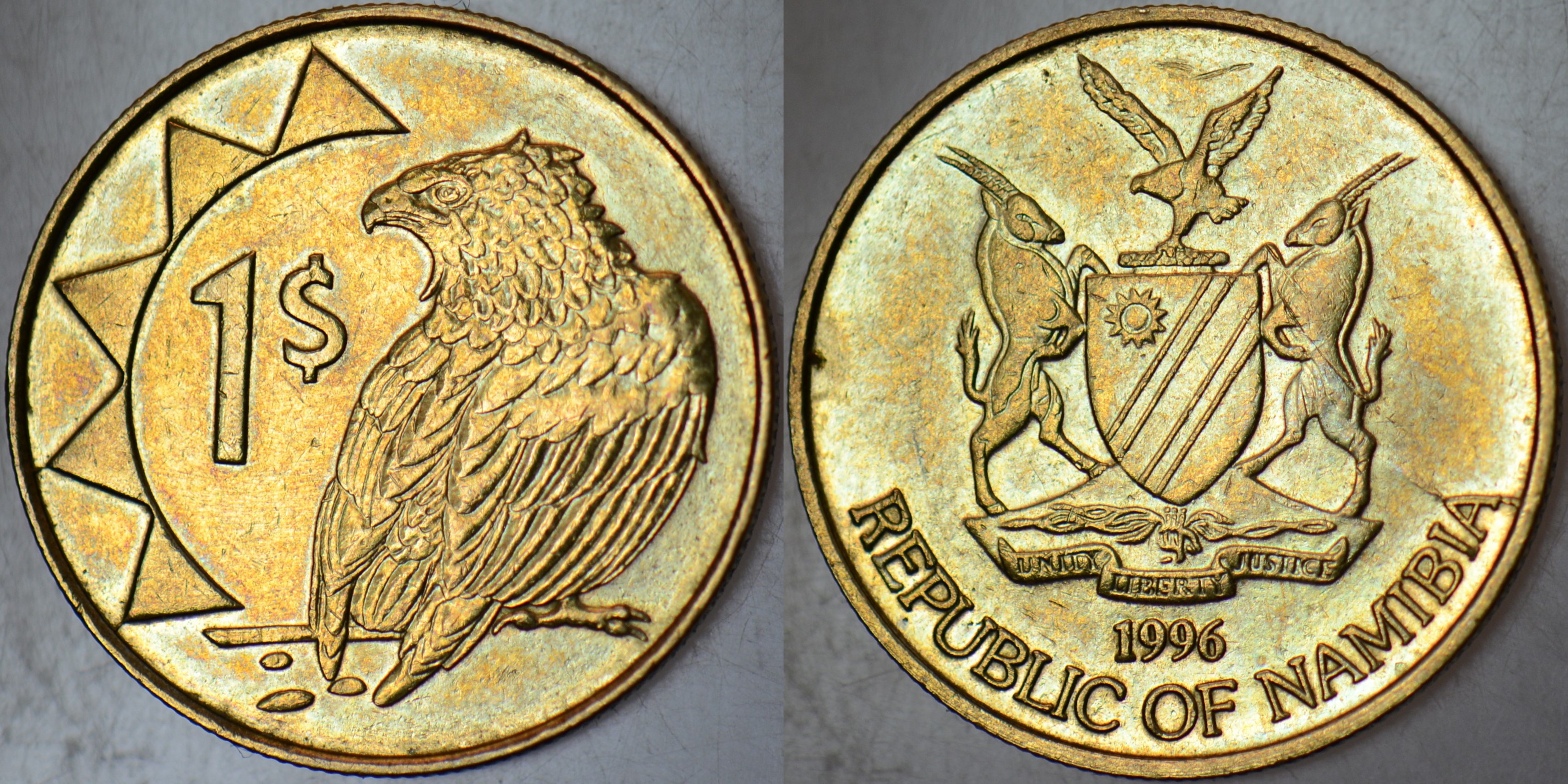 NAMİBYA 1 DOLAR 1996 KARTAL TEMALI.