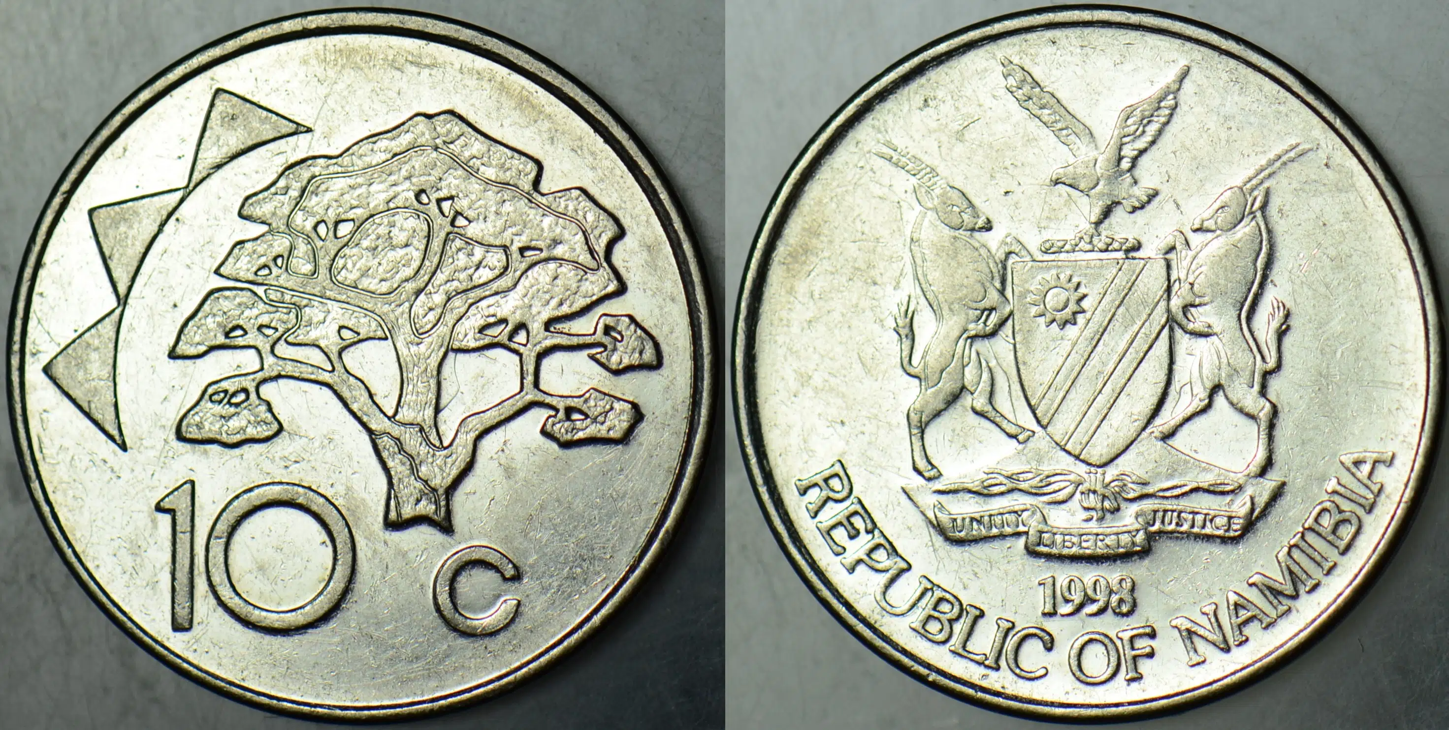 NAMİBYA 10 CENT 1998.