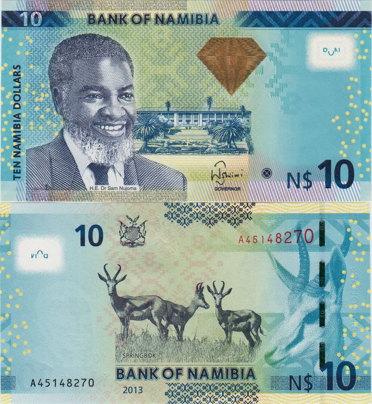 NAMİBYA 10 DOLAR 2013 ÇİL.