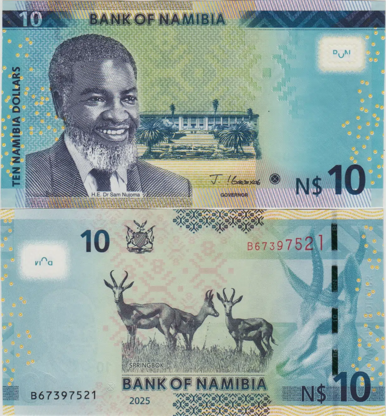 NAMİBYA 10 DOLAR 2025 ÇİL.
