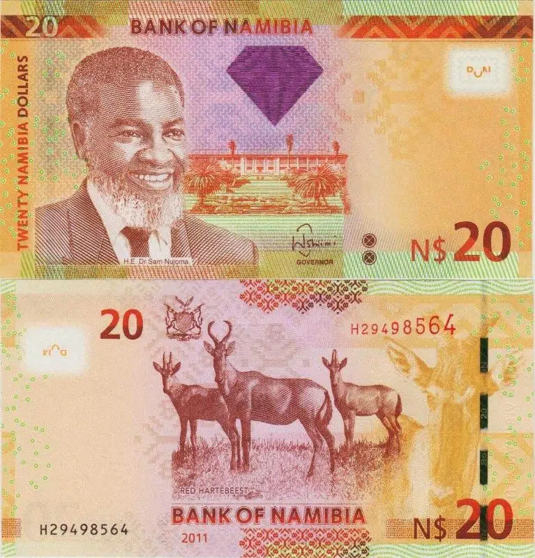 NAMİBYA 20 DOLAR 2011. ÇİL KONDİSYON.