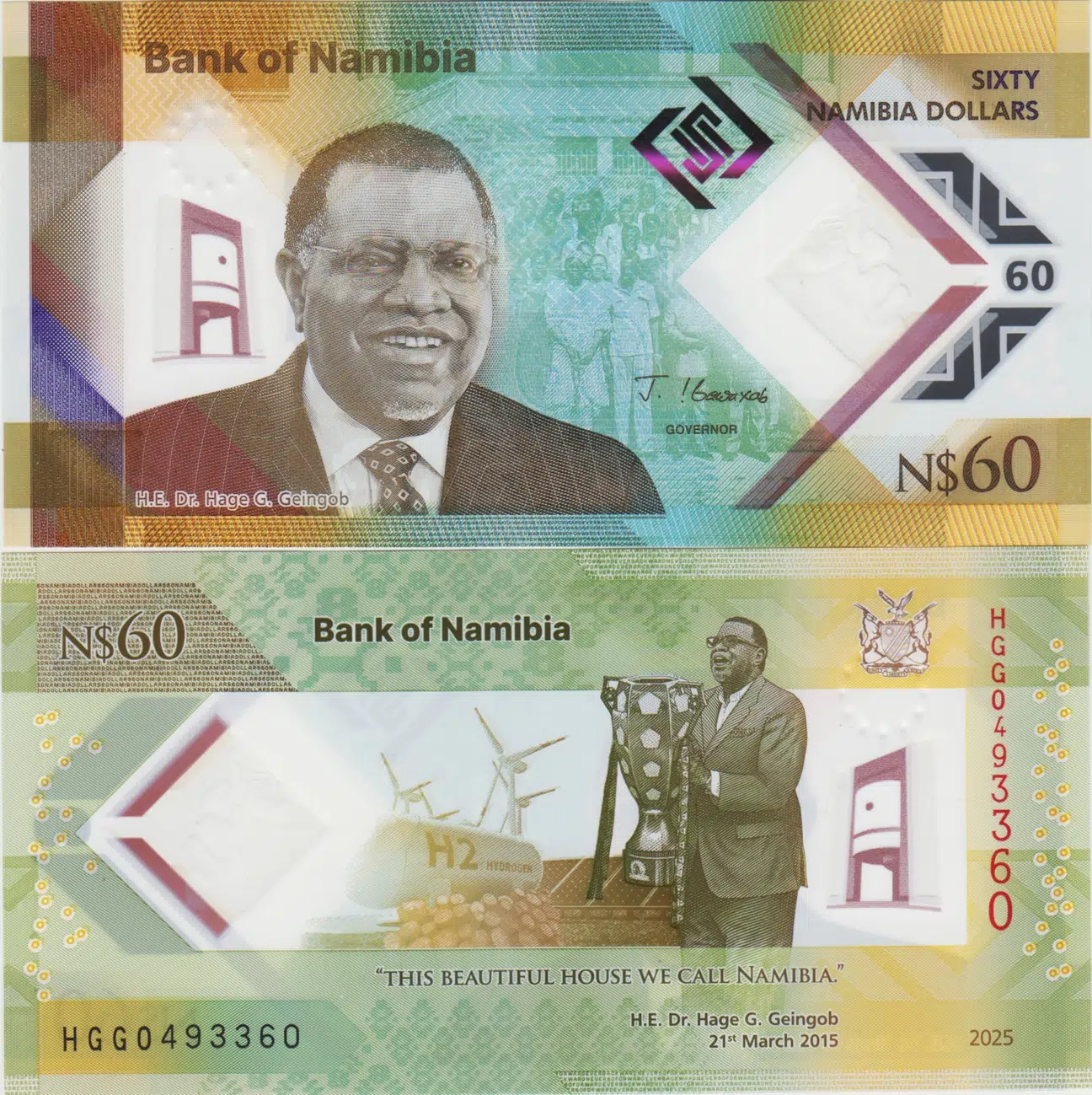 NAMİBYA 60 DOLAR 2025 POLYMER ÇİL.